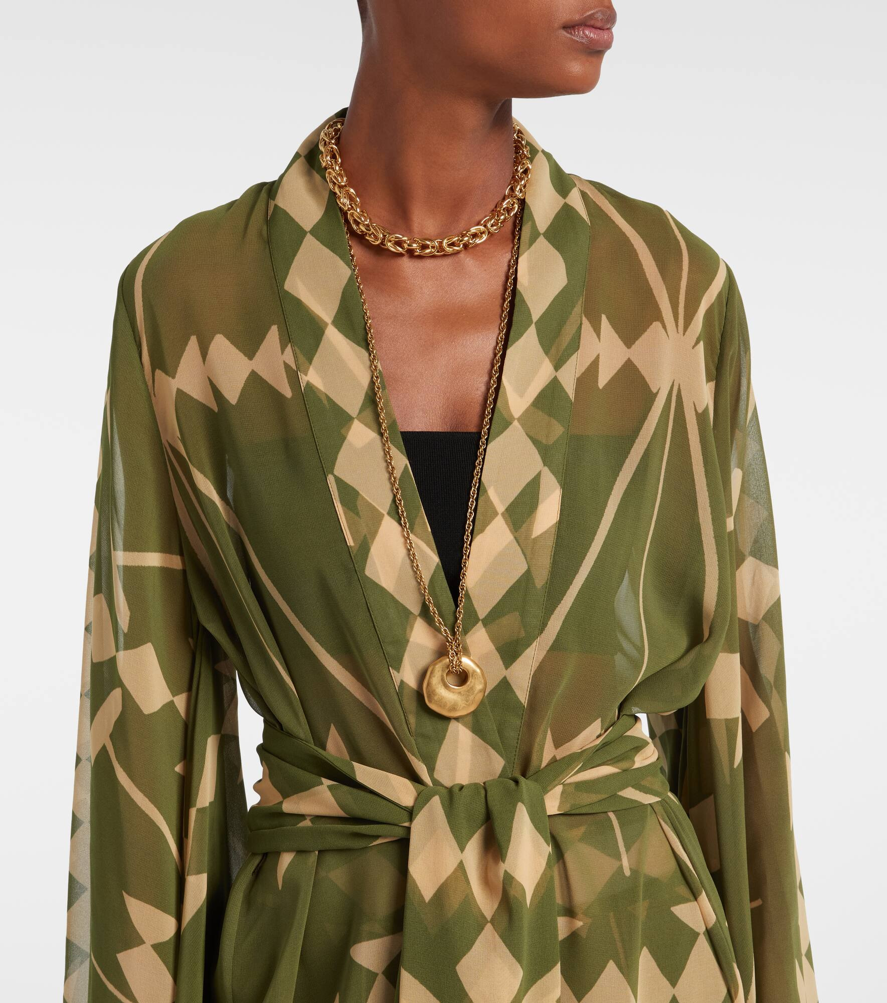Printed georgette beach cover-up - 4