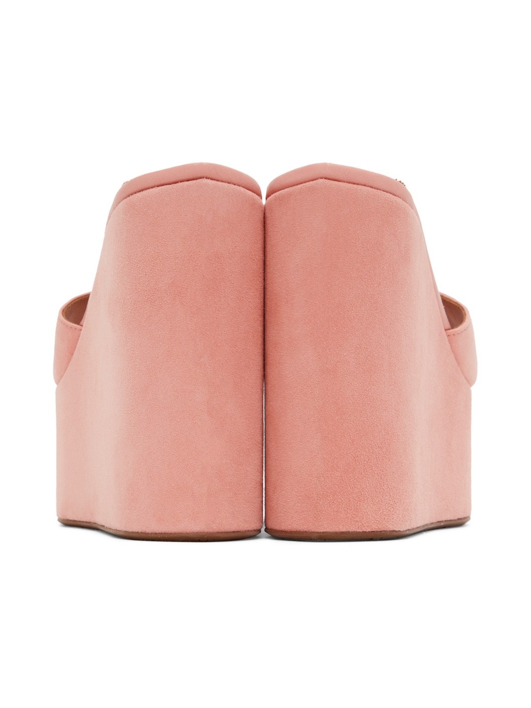 Pink Platform Wedge Mules - 2