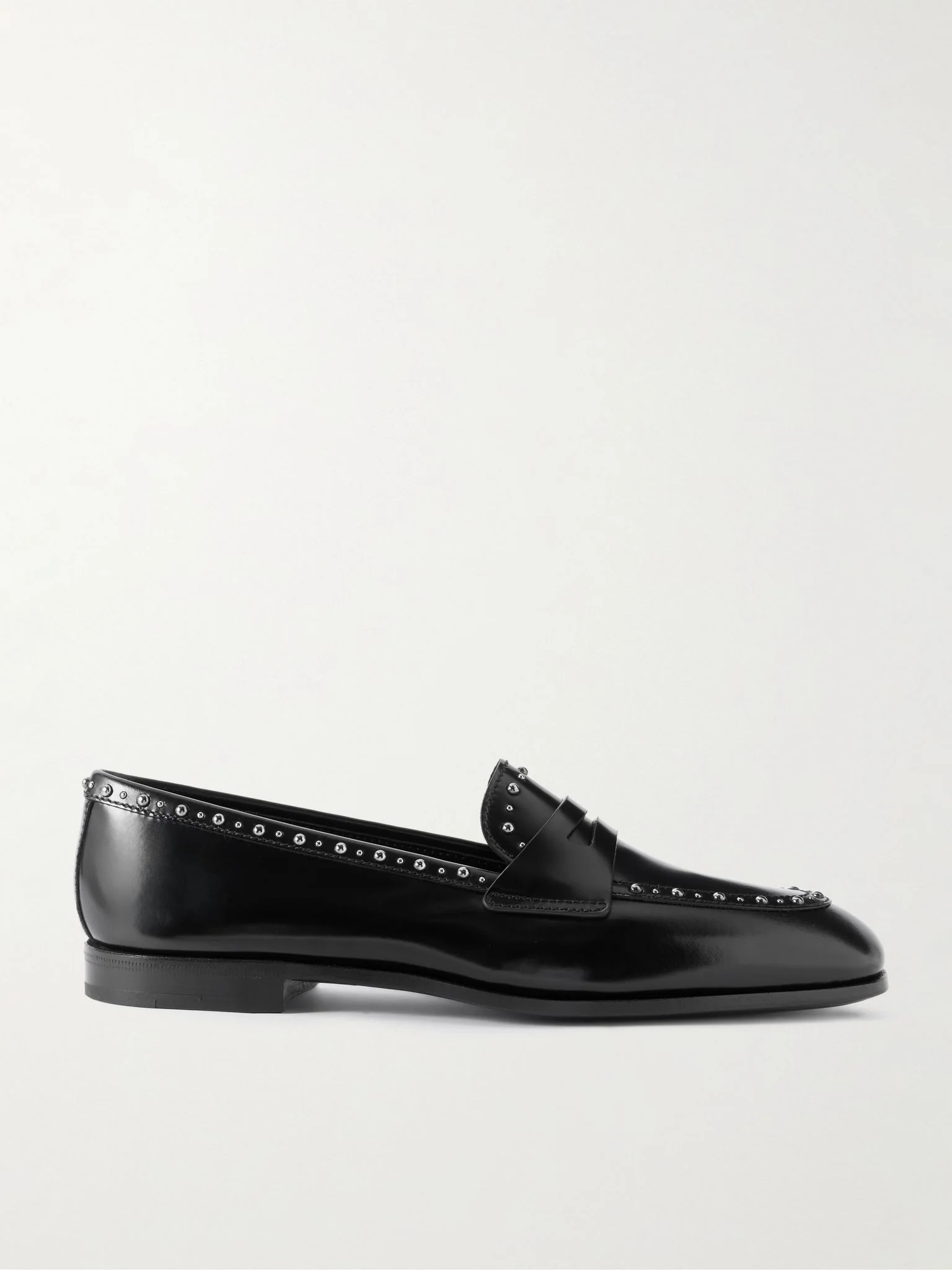 Onyx studded leather loafers Black - 1