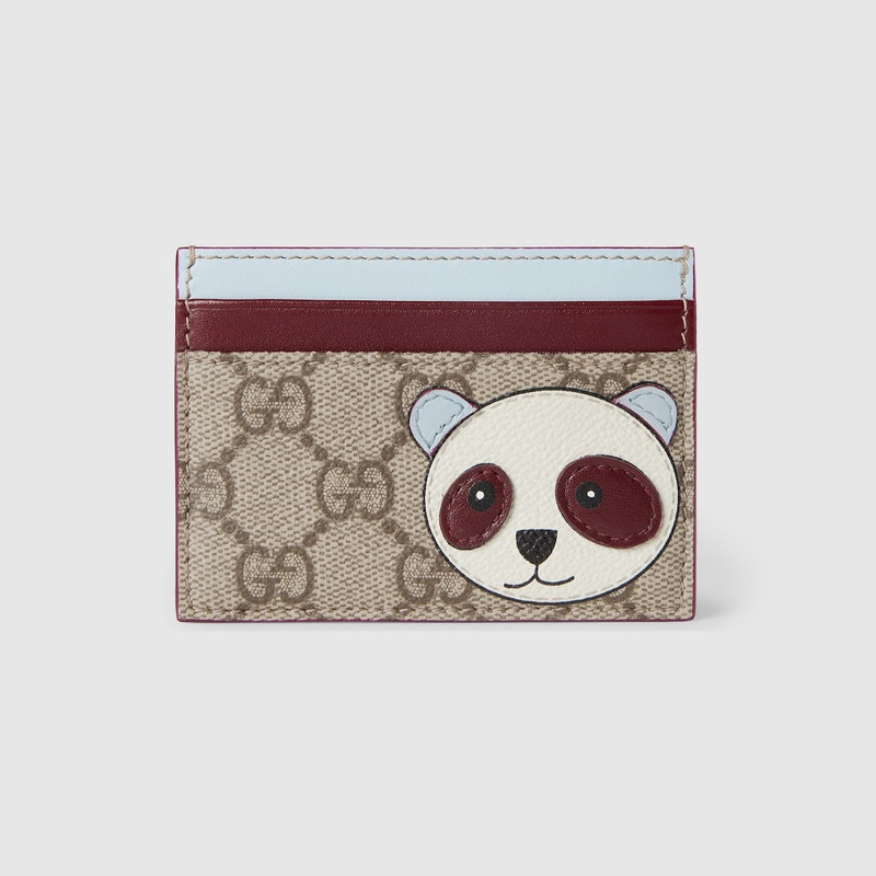 Bi-color GG card case with panda detail 1