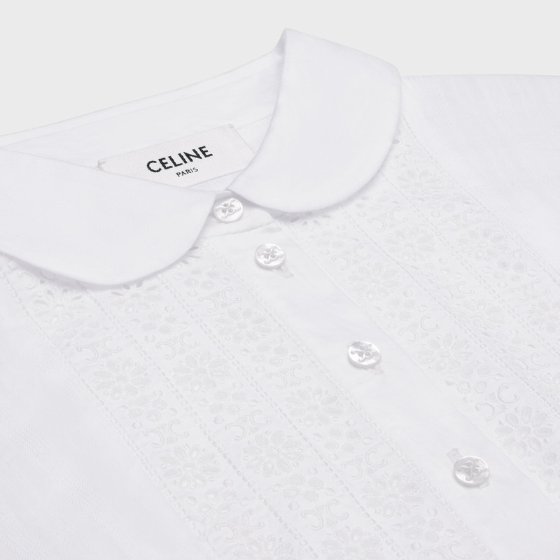 babydoll mini dress in striped cotton voile 3