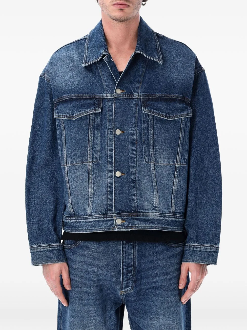 faded-effect denim jacket - 1