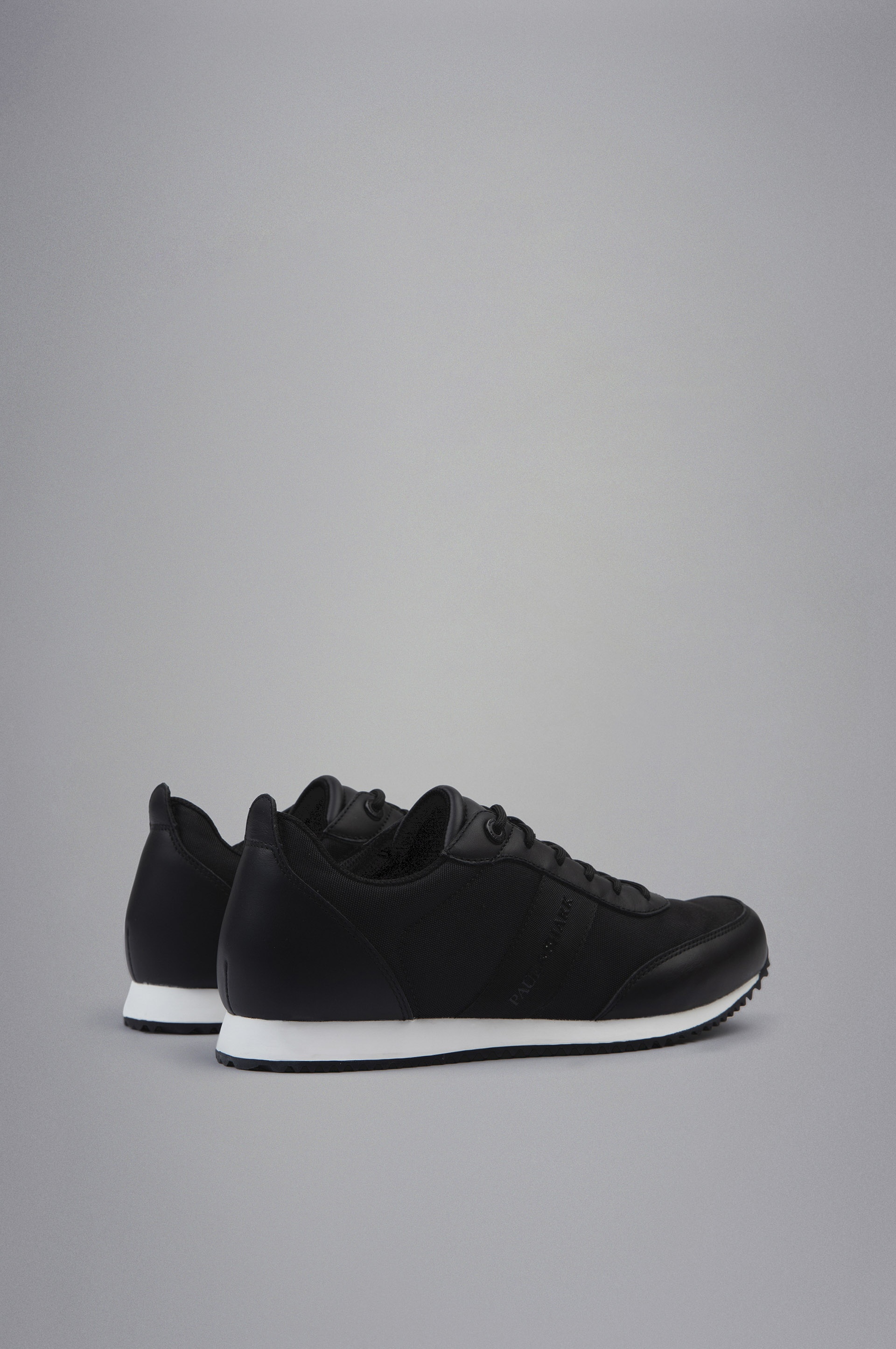 TECH FABRIC AND LEATHER HYBRID SNEAKERS - 3
