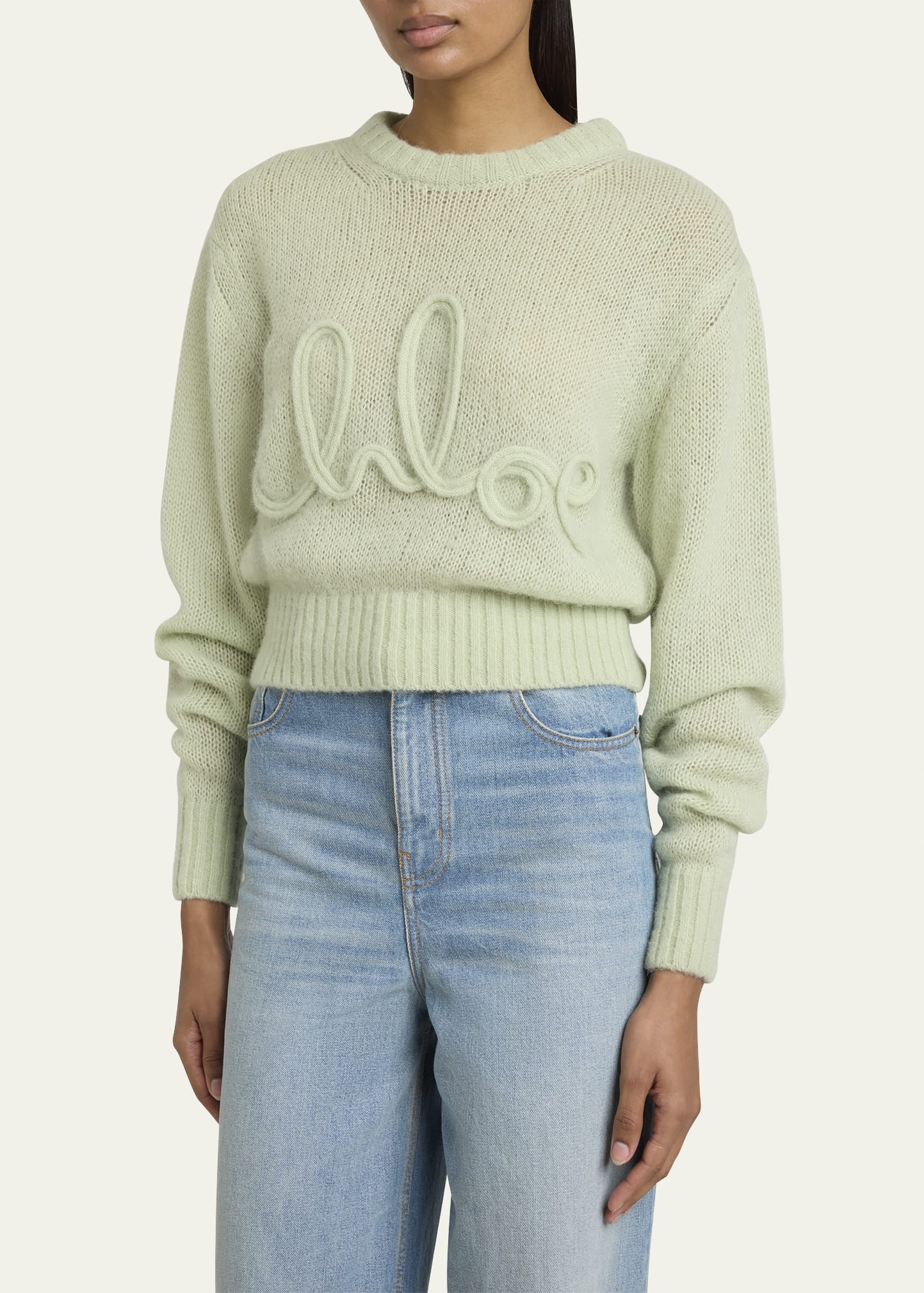 Logo Embroidered Alpaca Wool Sweater - 4