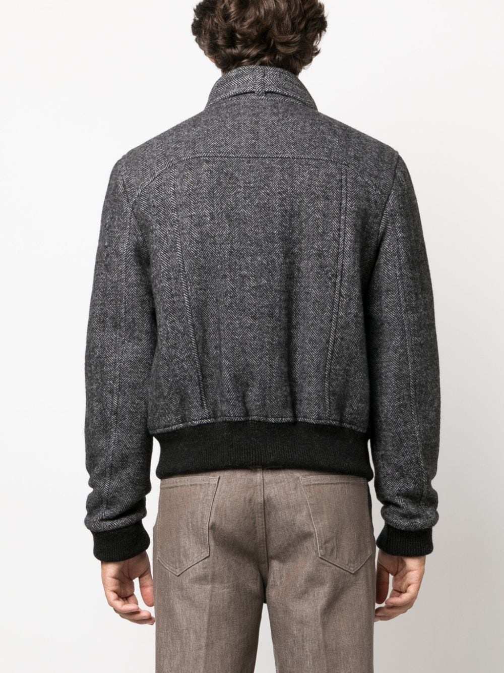 press-stud high-neck bomber jacket - 4