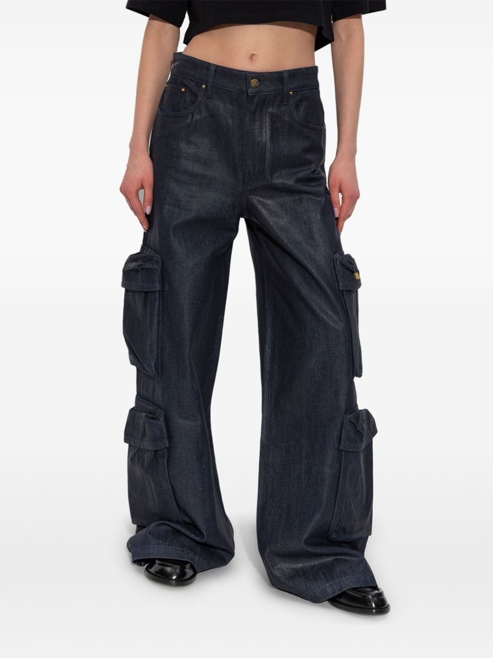 wide-leg cargo jeans - 3