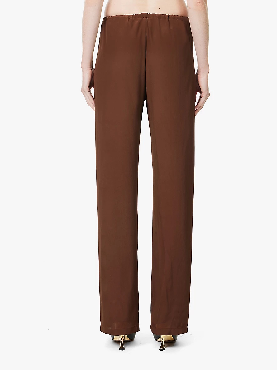 Mid-rise straight-leg crepe trousers - 4