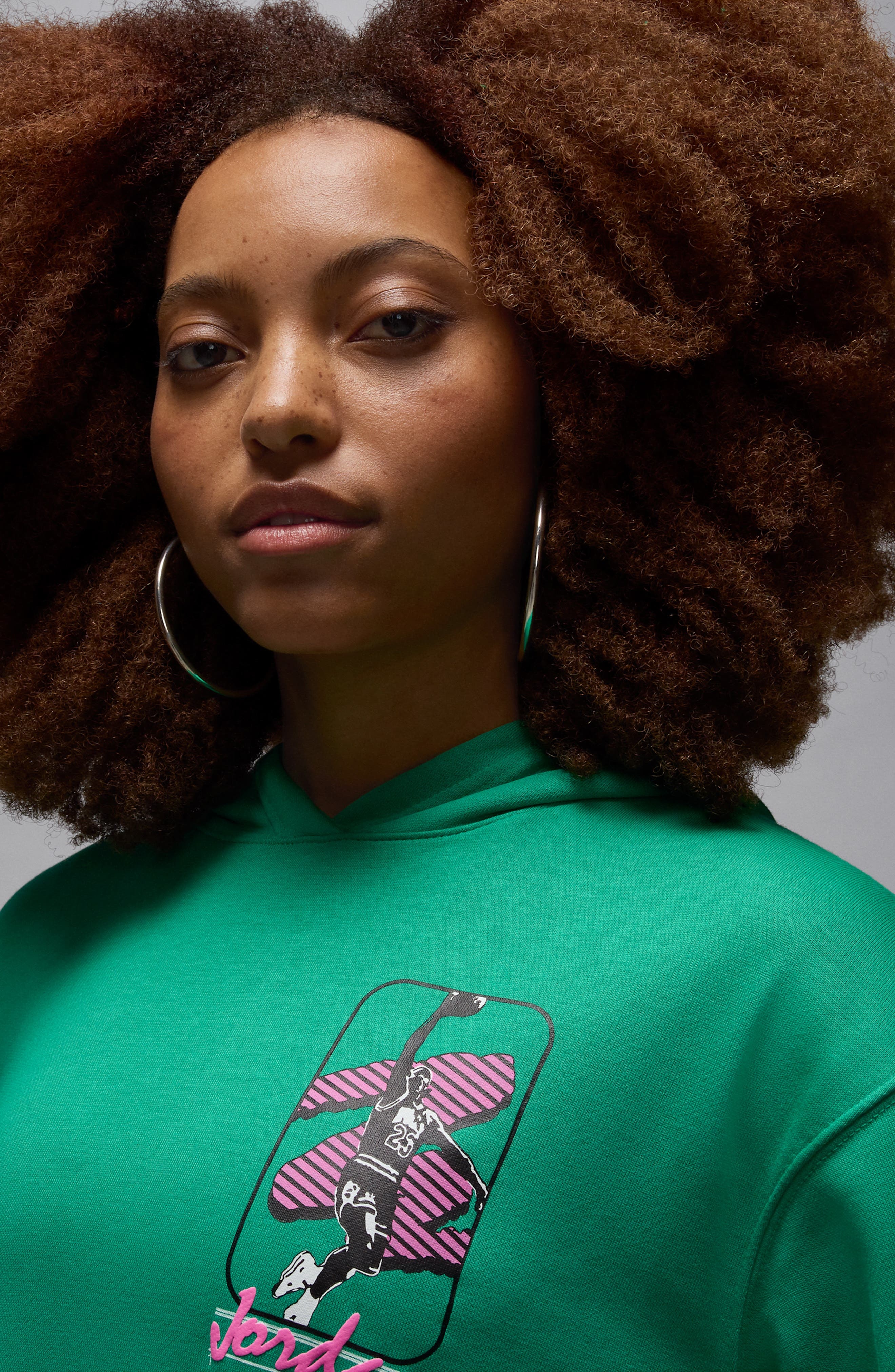 Jordan Brooklyn Fleece Hoodie in Stadium Green/White at Nordstrom - 3