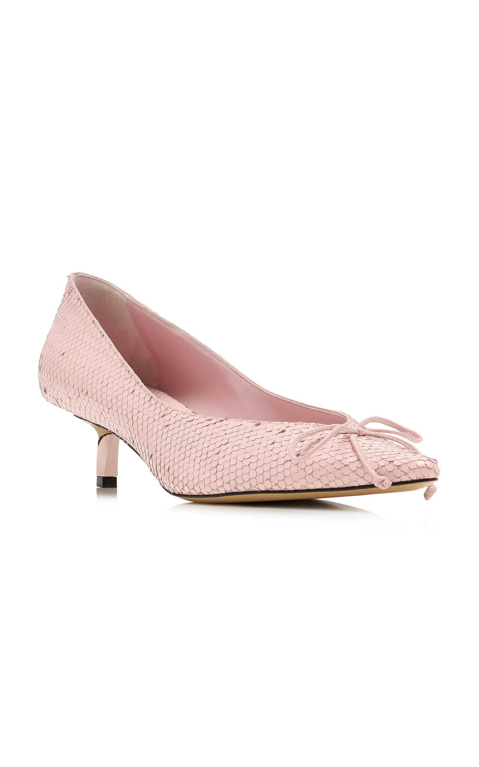 Tourni B Snake-Effect Leather Pumps pink - 4