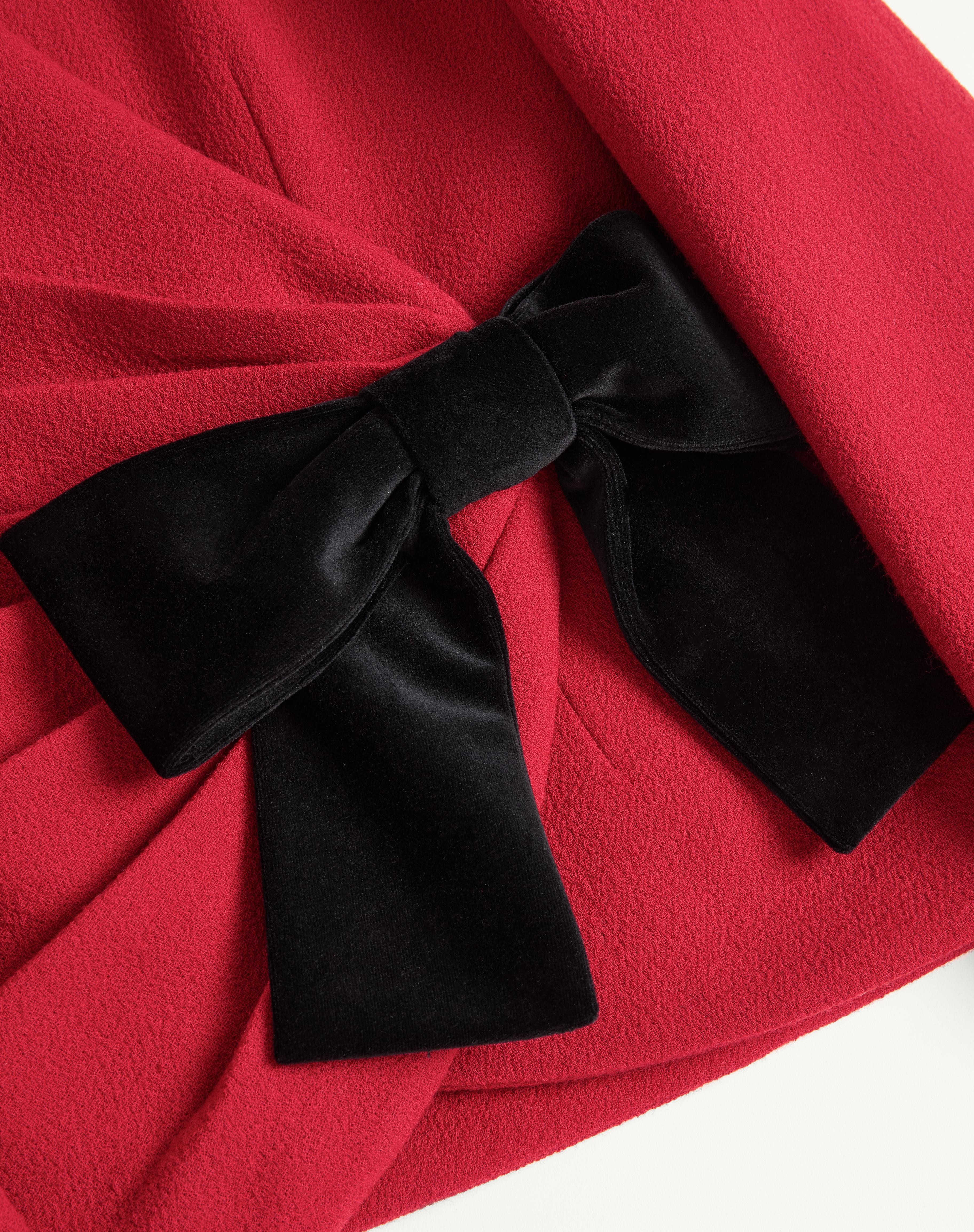 WOOL CREPE JACKET WITH CONTRASTING BOW - 8