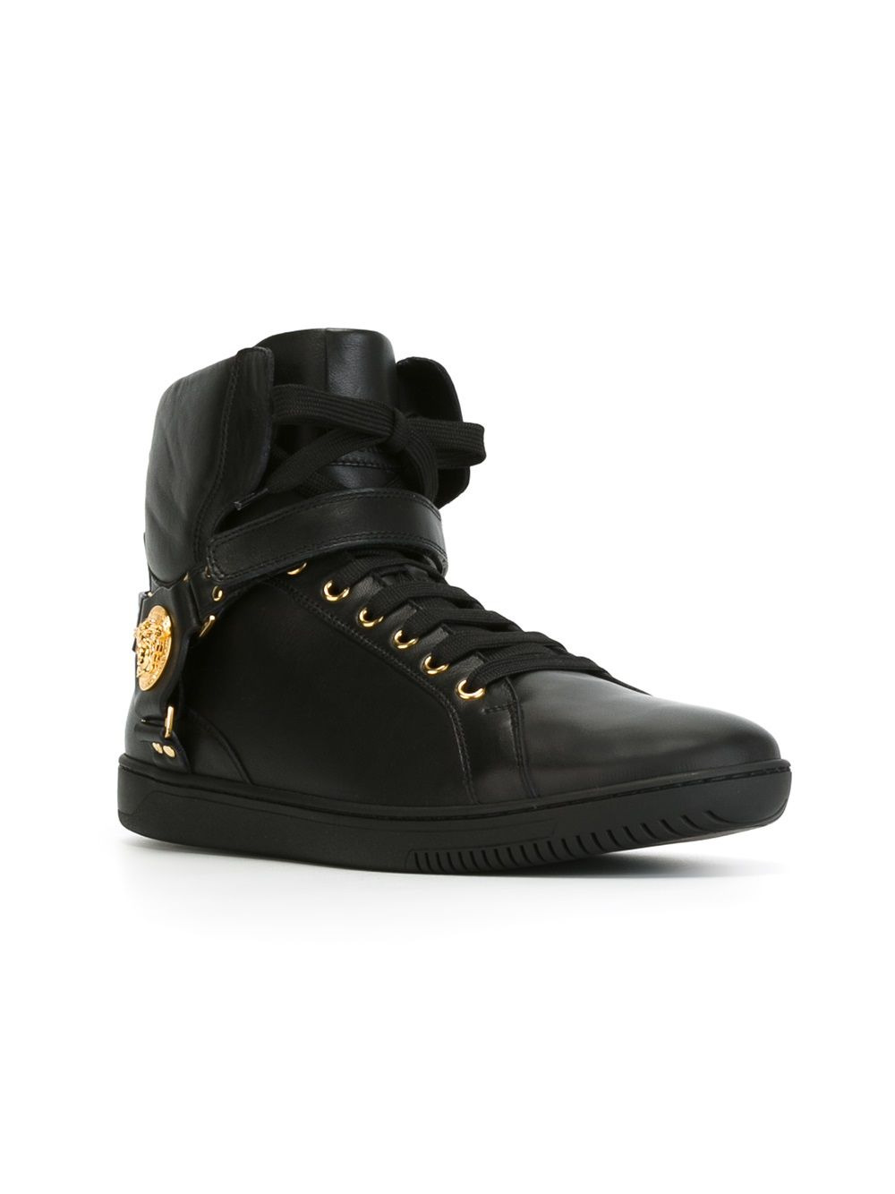 hook & loop strap hi-top sneakers - 2