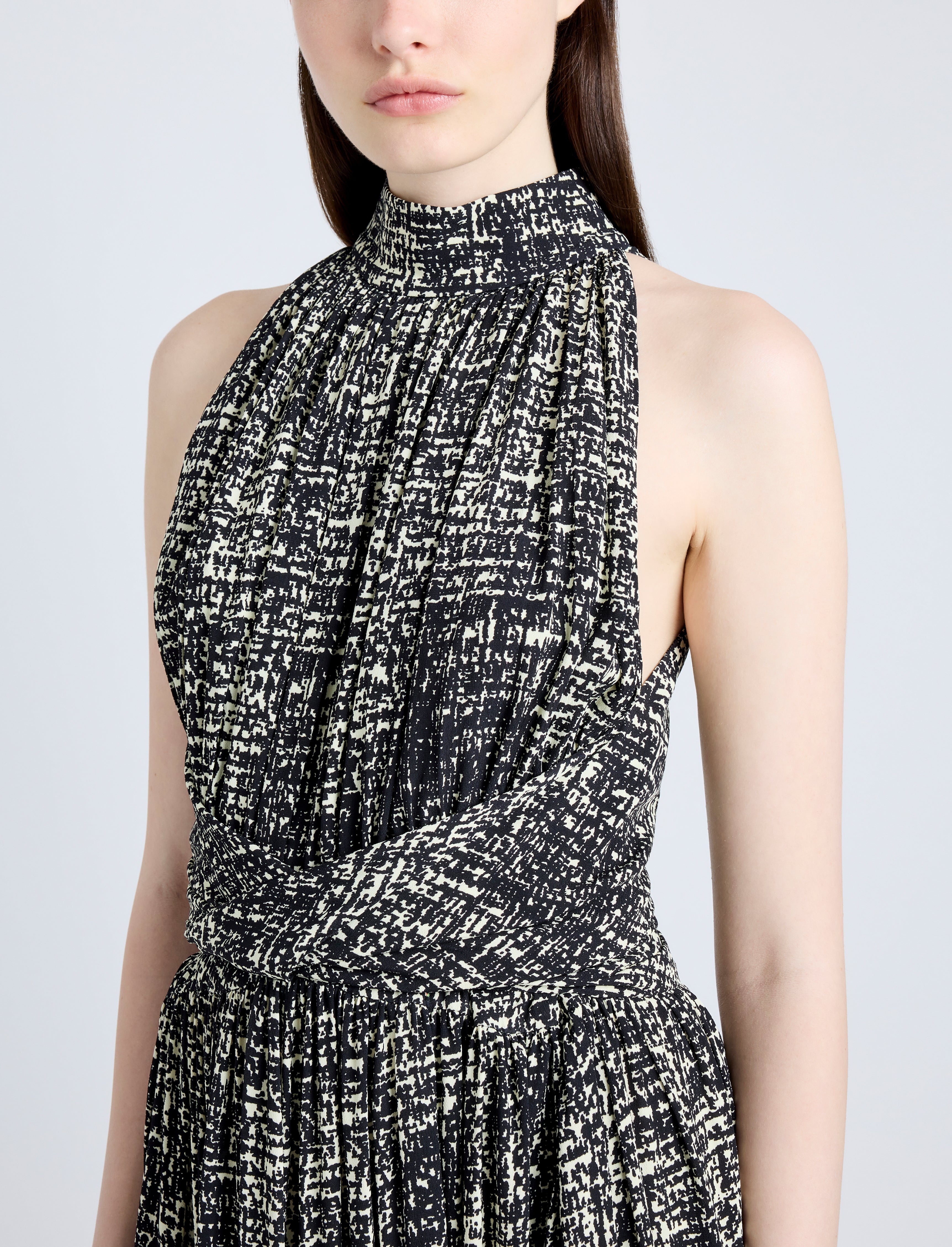 Lola Dress in Printed Viscose Crepe - 5