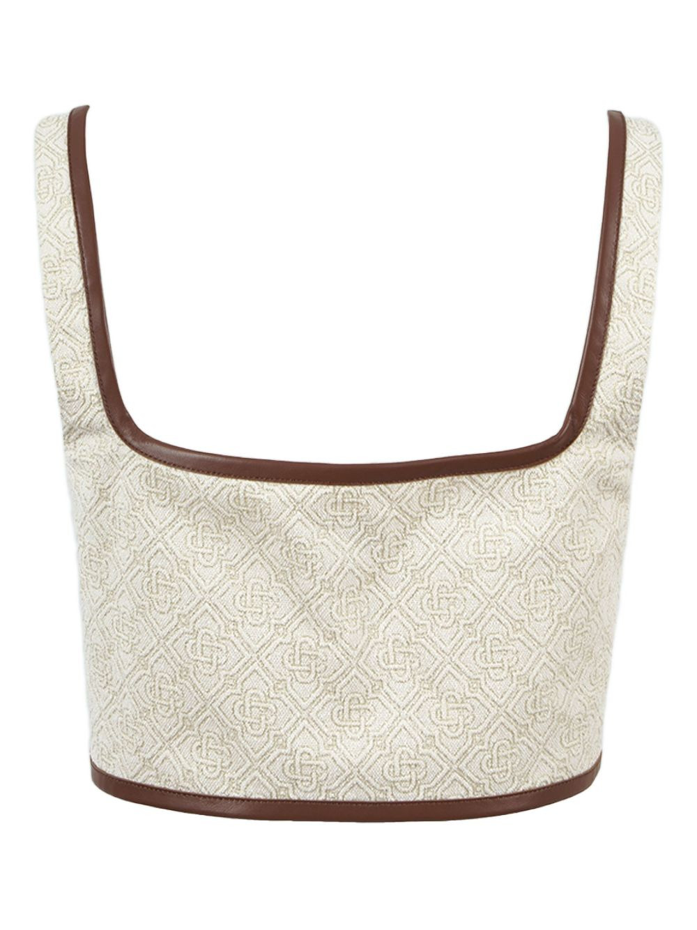 geometric-pattern square-neck top - 2