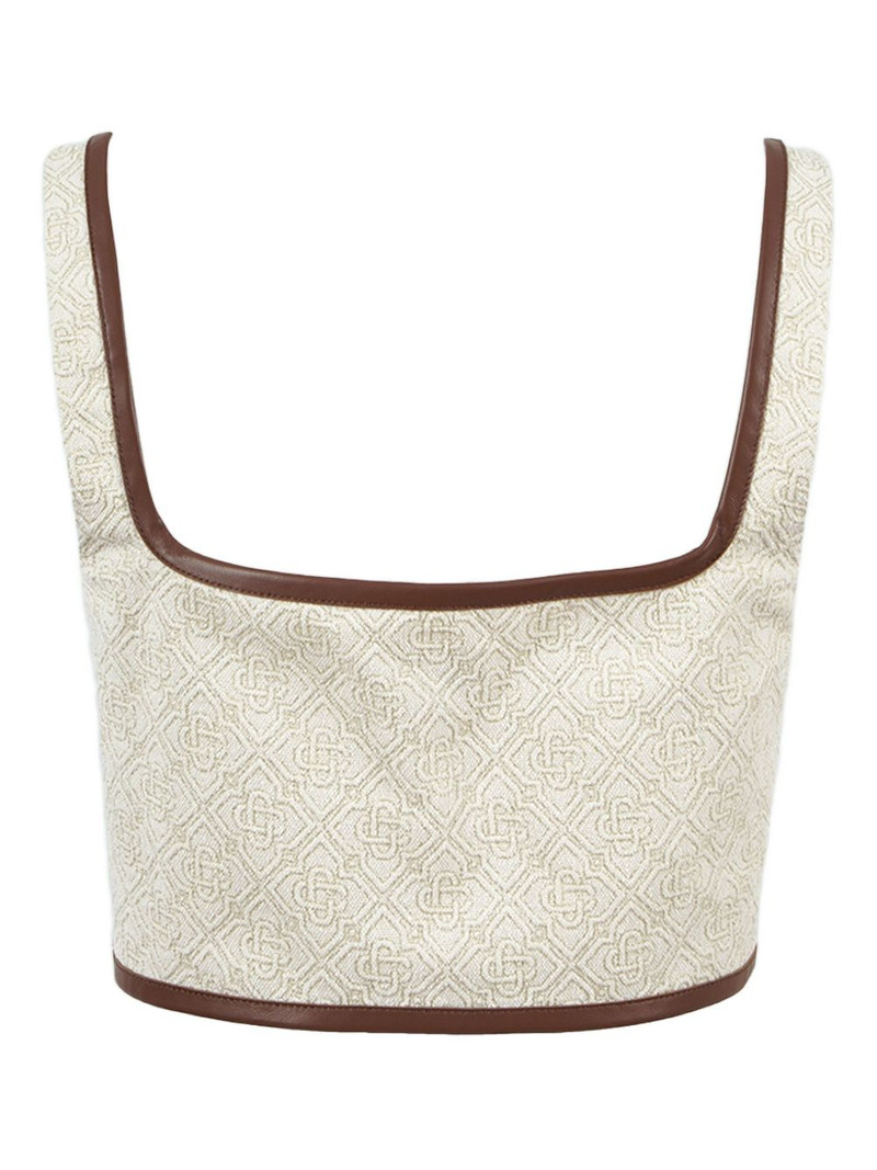 CASABLANCA geometric-pattern square-neck top outlook