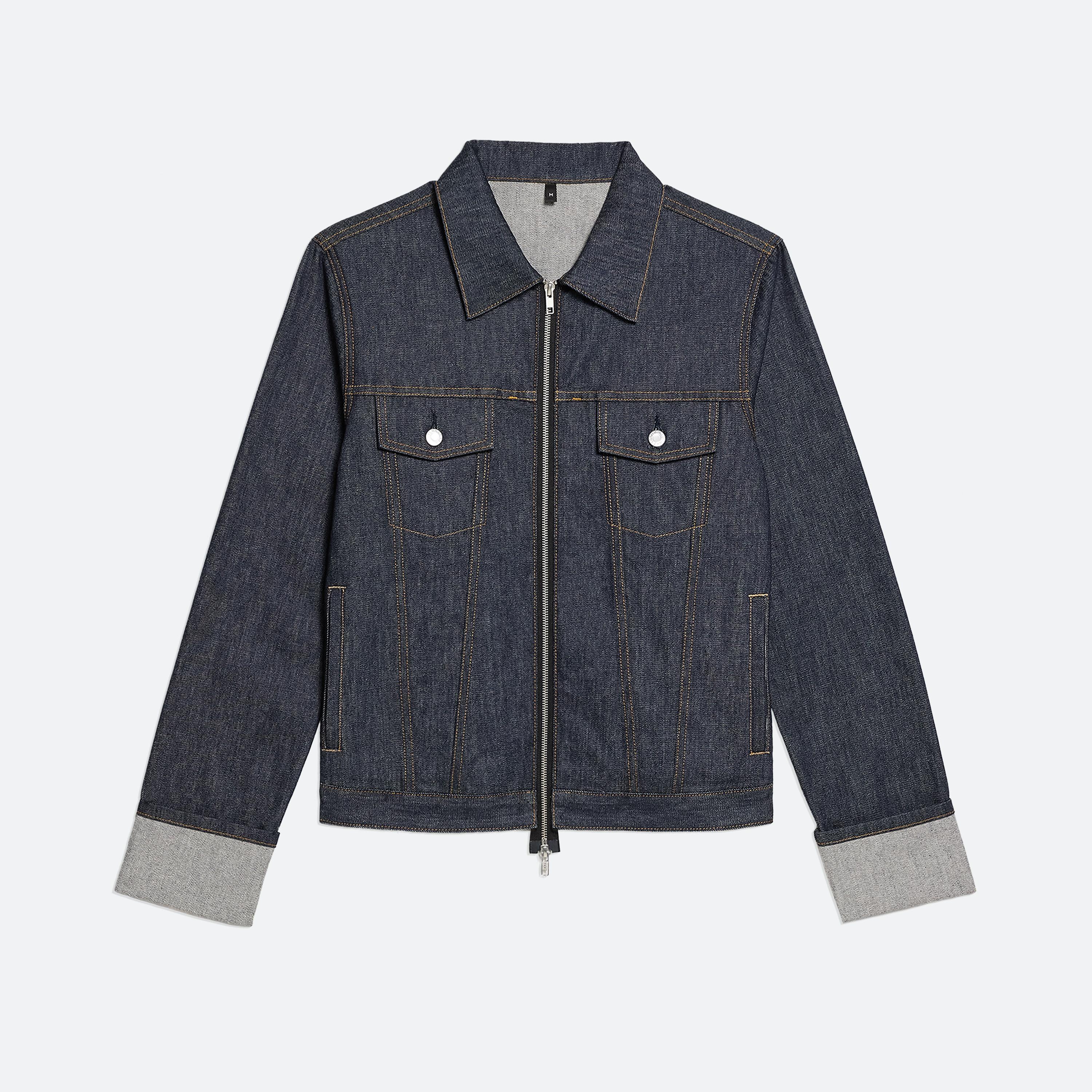 CUFFED DENIM TRUCKER JACKET - 1