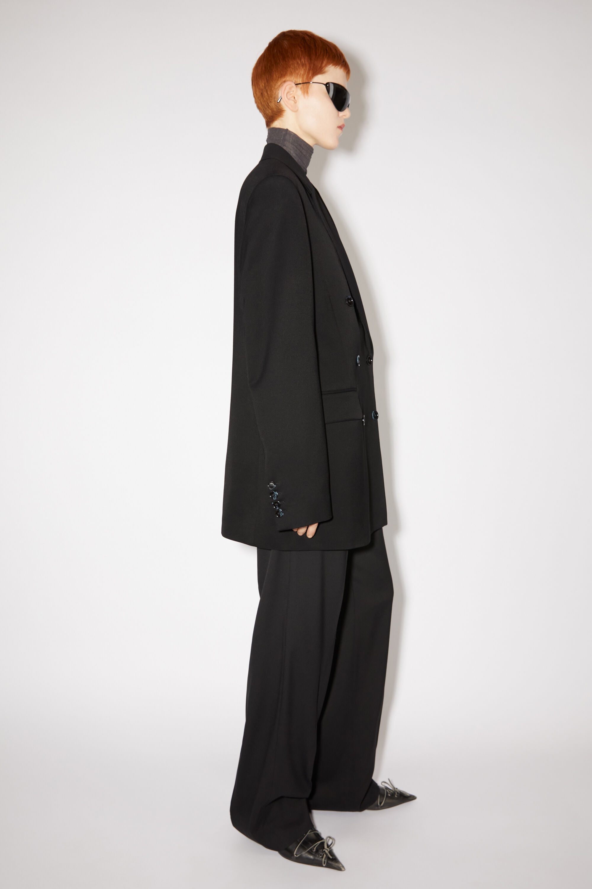 Relaxed fit suit jacket - Black - 4