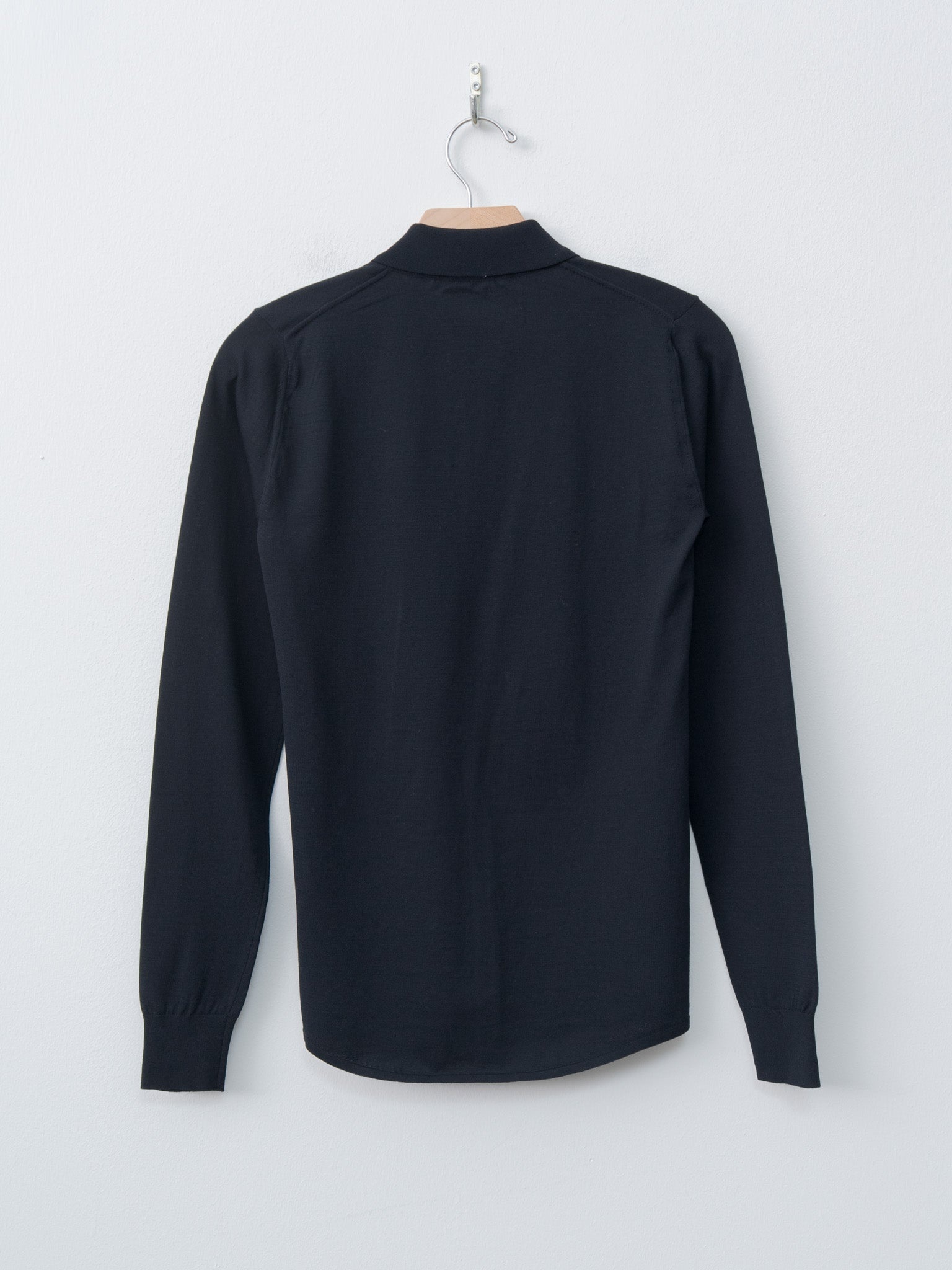 Super High Gauge Cotton Knit Shirt Cardigan - Dark Navy - 7