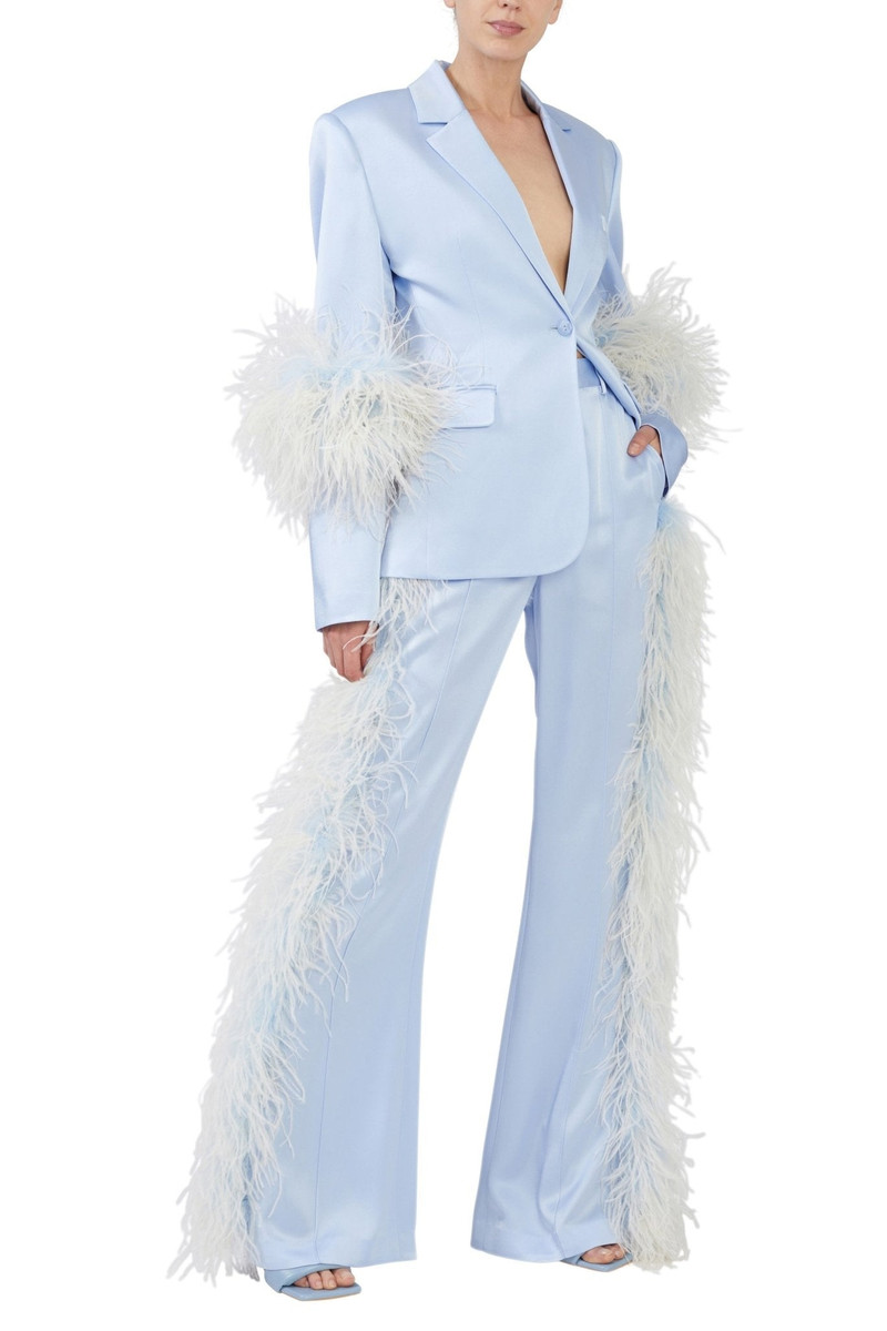 LAPOINTE Satin Blazer With Feathers outlook