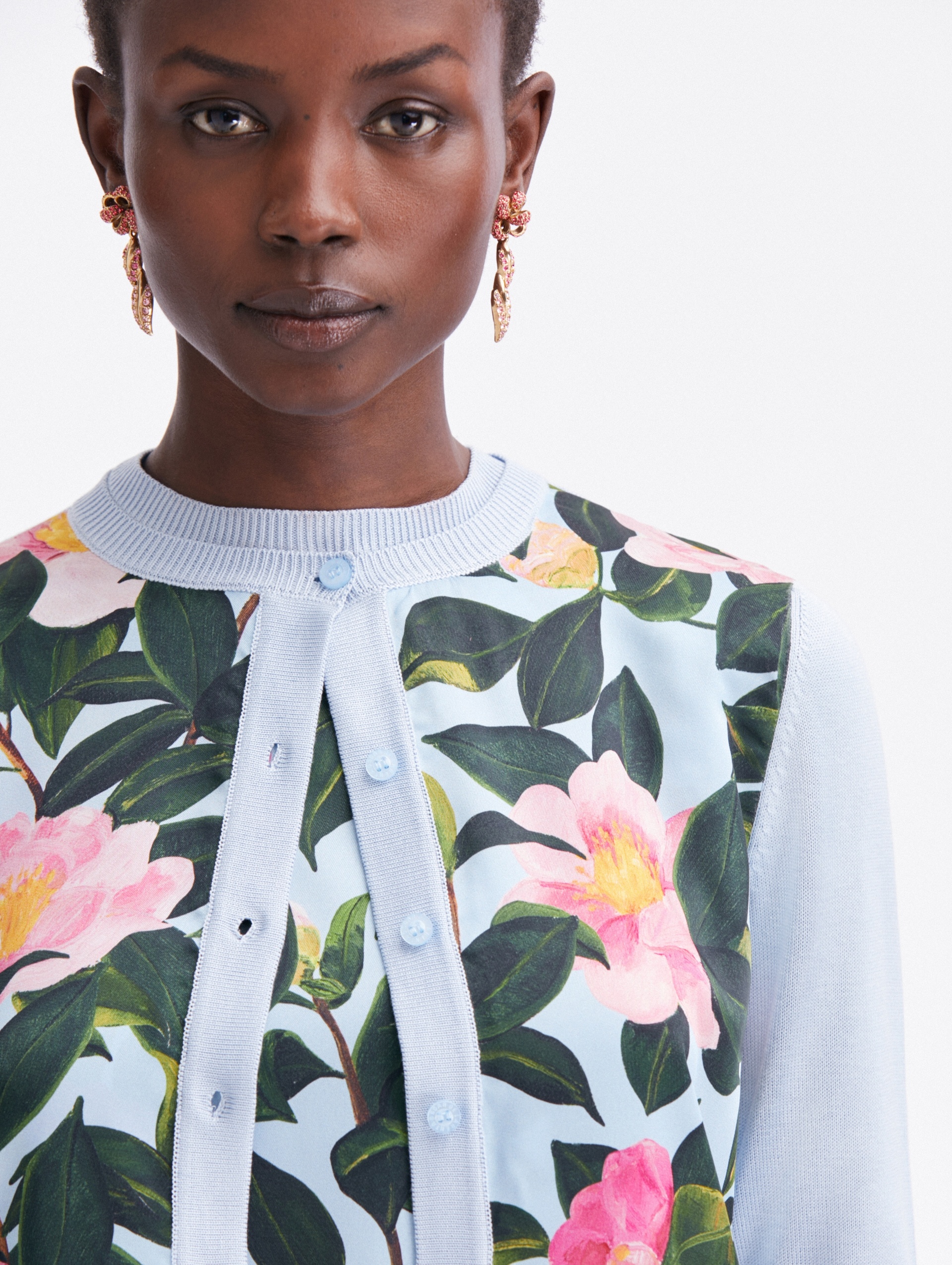 CAMELLIA PRINTED INSET CARDIGAN - 4