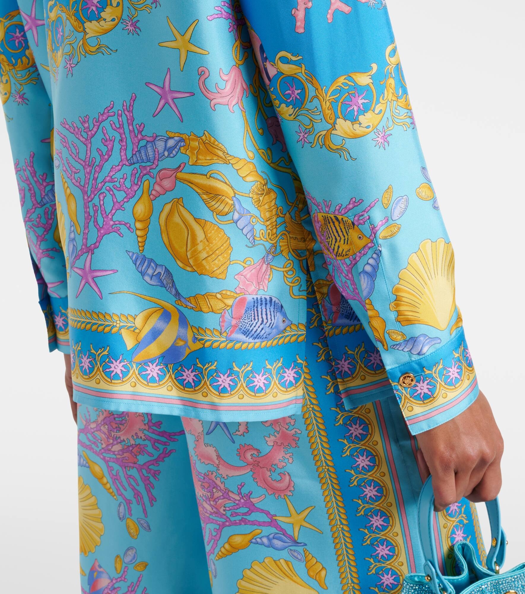 Underwater Barocco silk twill shirt - 4