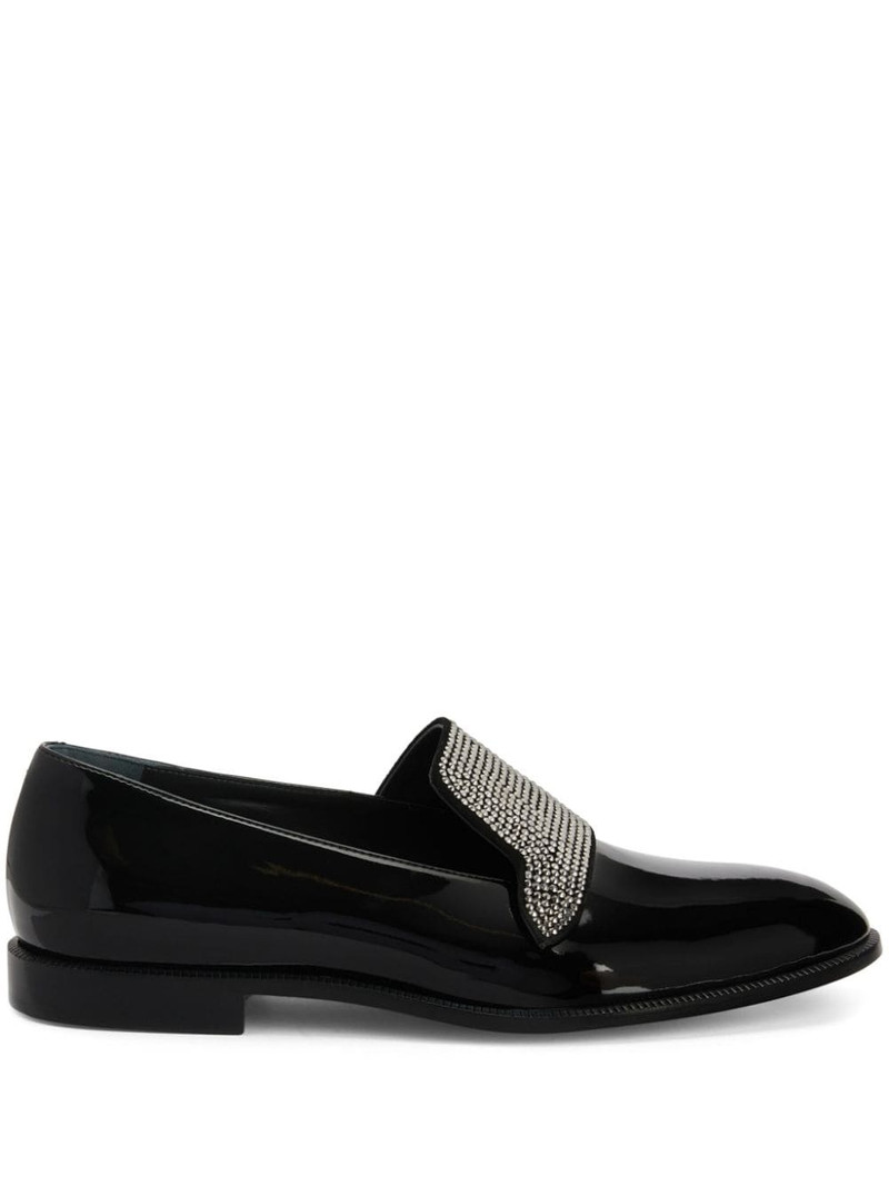 Eflamm crystal-embellished patent loafers 1