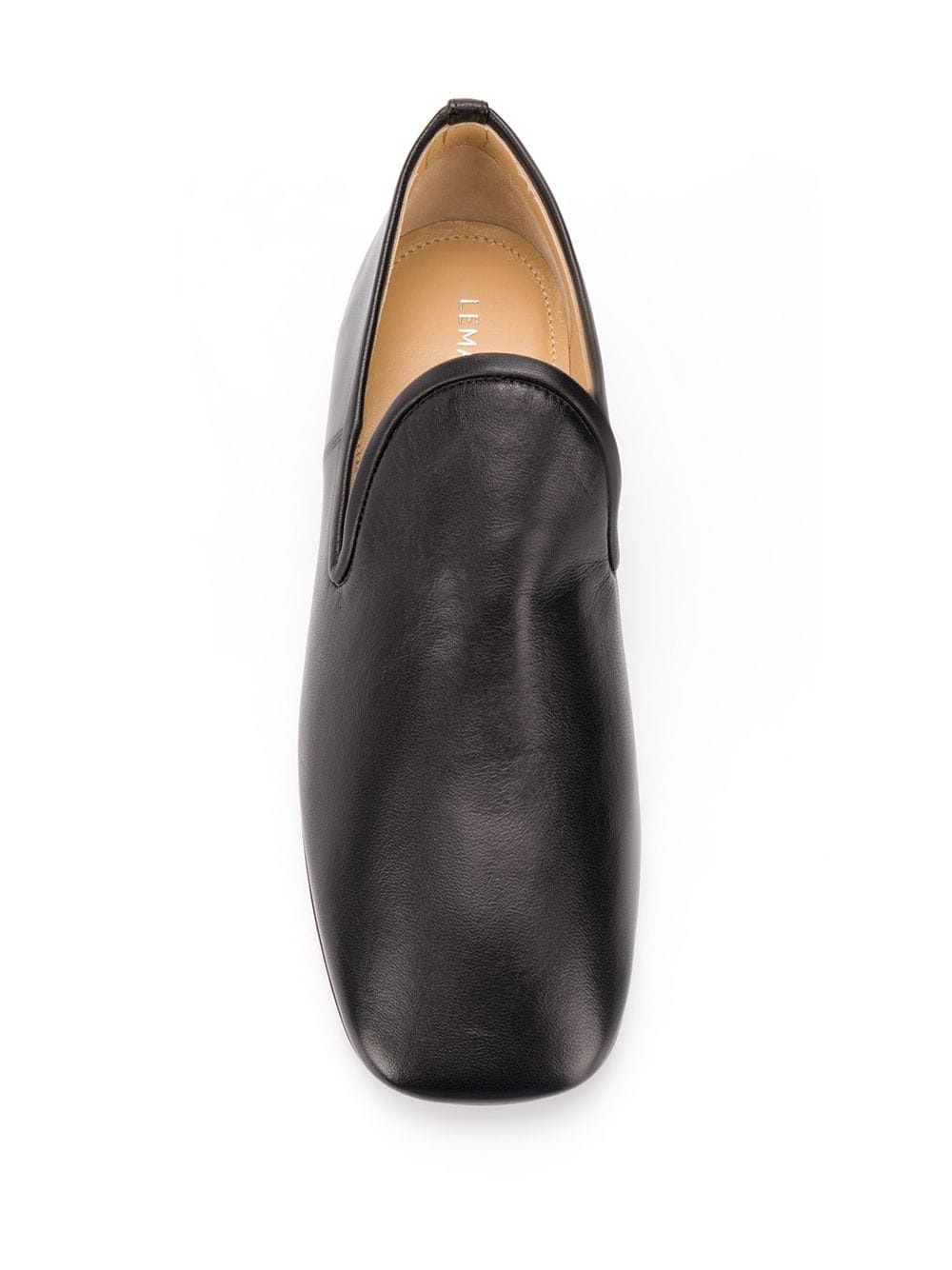 square-toe leather loafers - 4