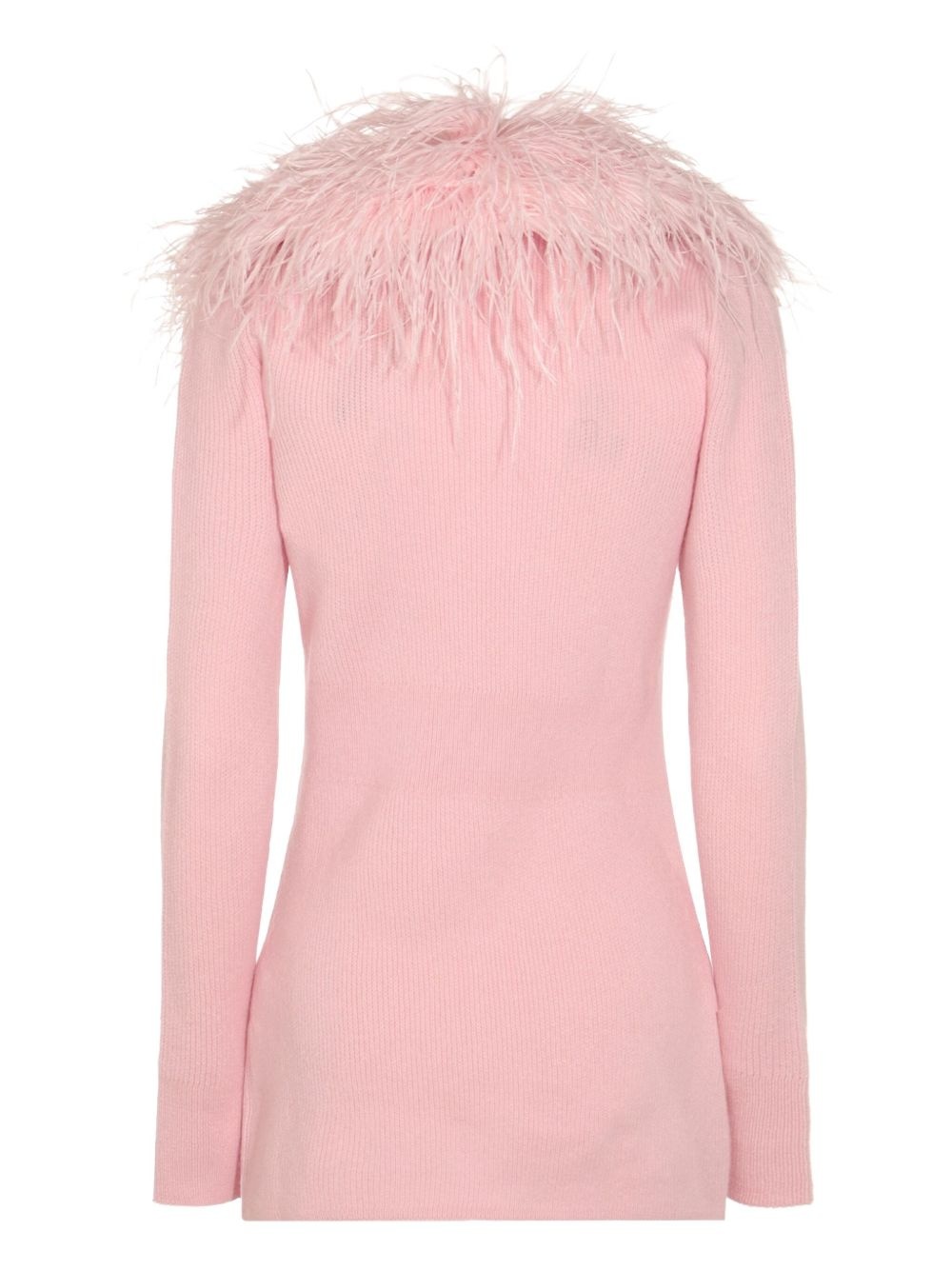 feather-trimmed cardigan - 2