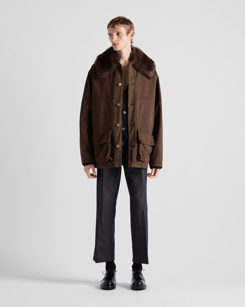 Prada Cotton jacket with shearling collar outlook