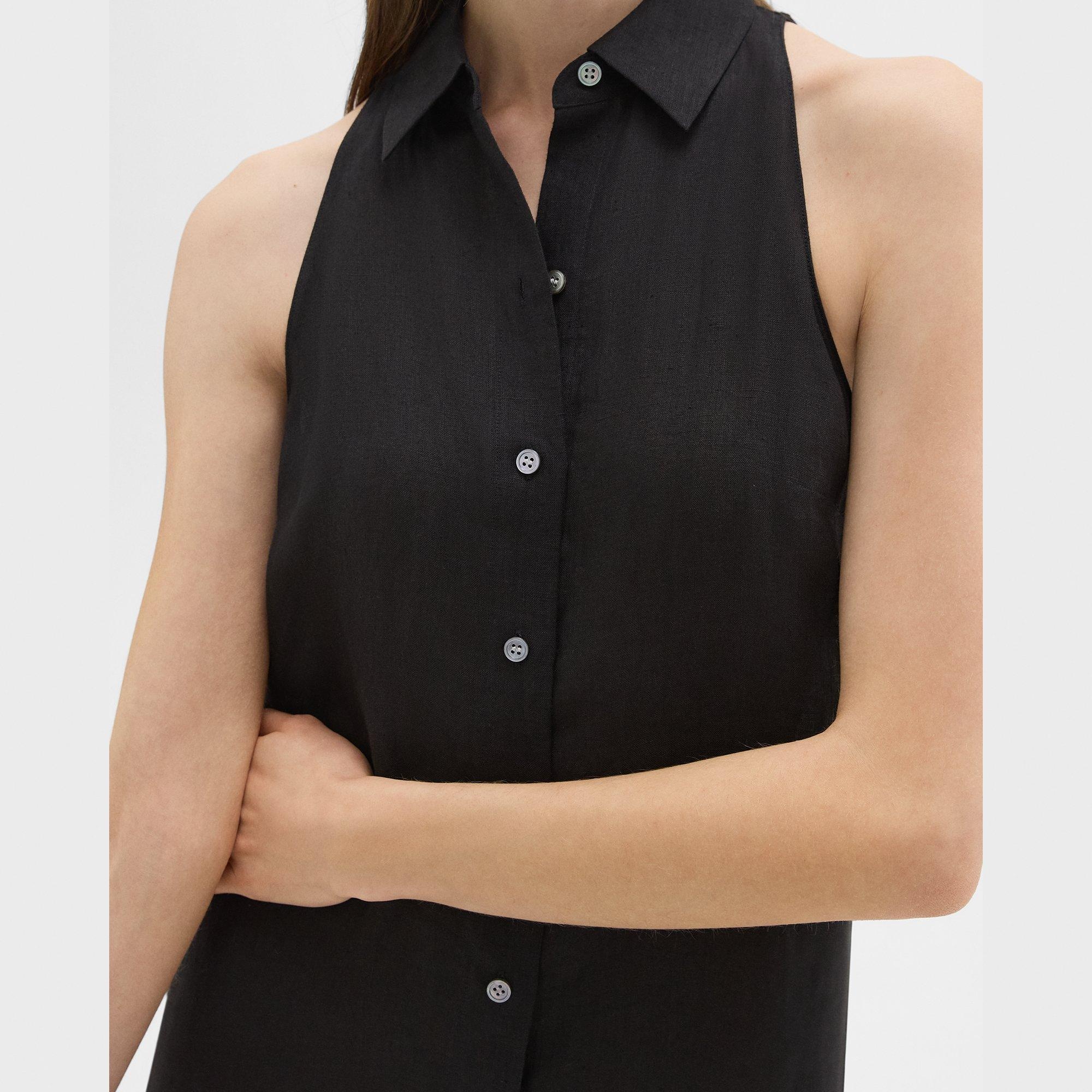 Halter Neck Shirt Dress in Hemp - 5