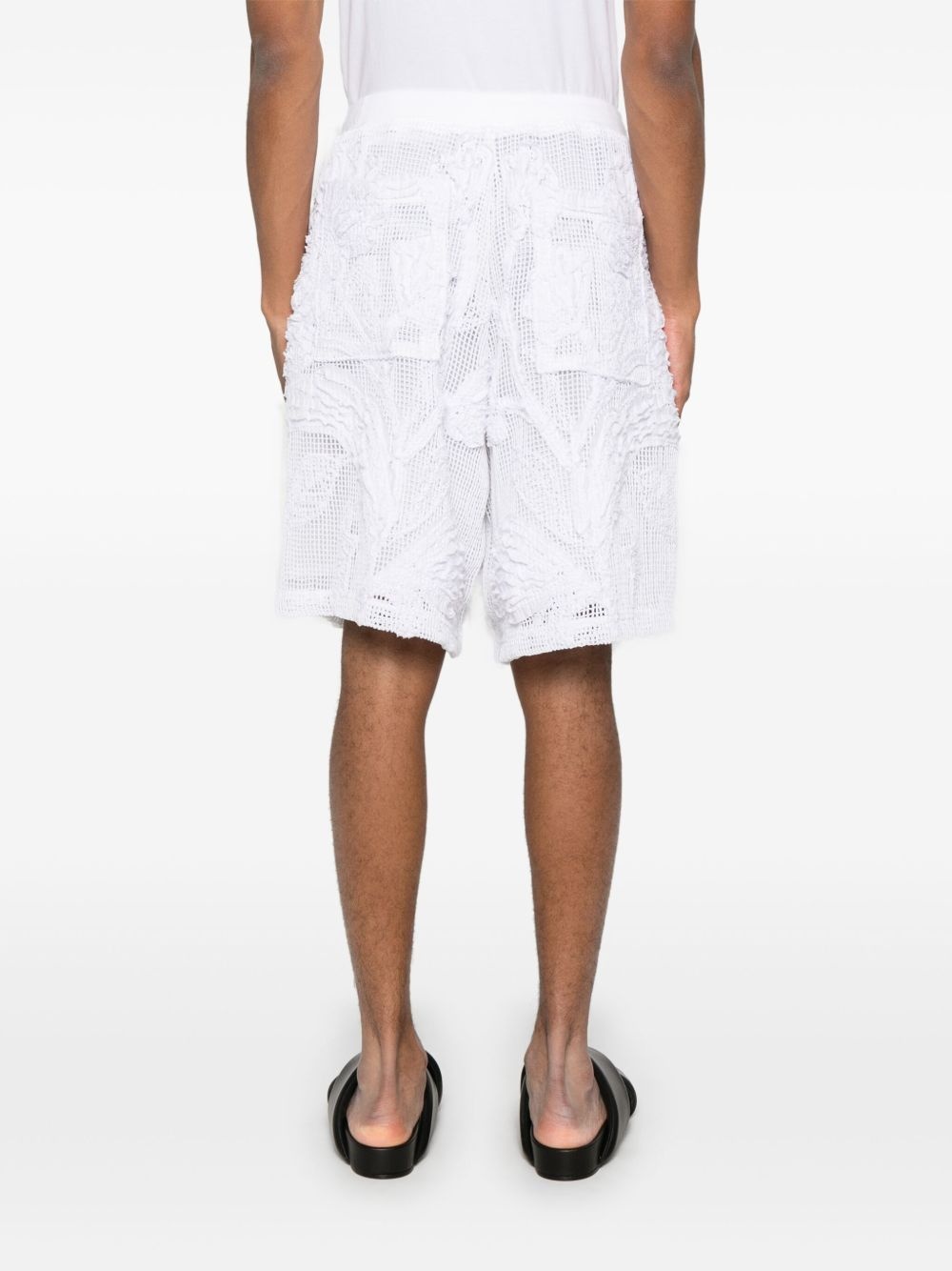 embroidered mesh shorts - 4