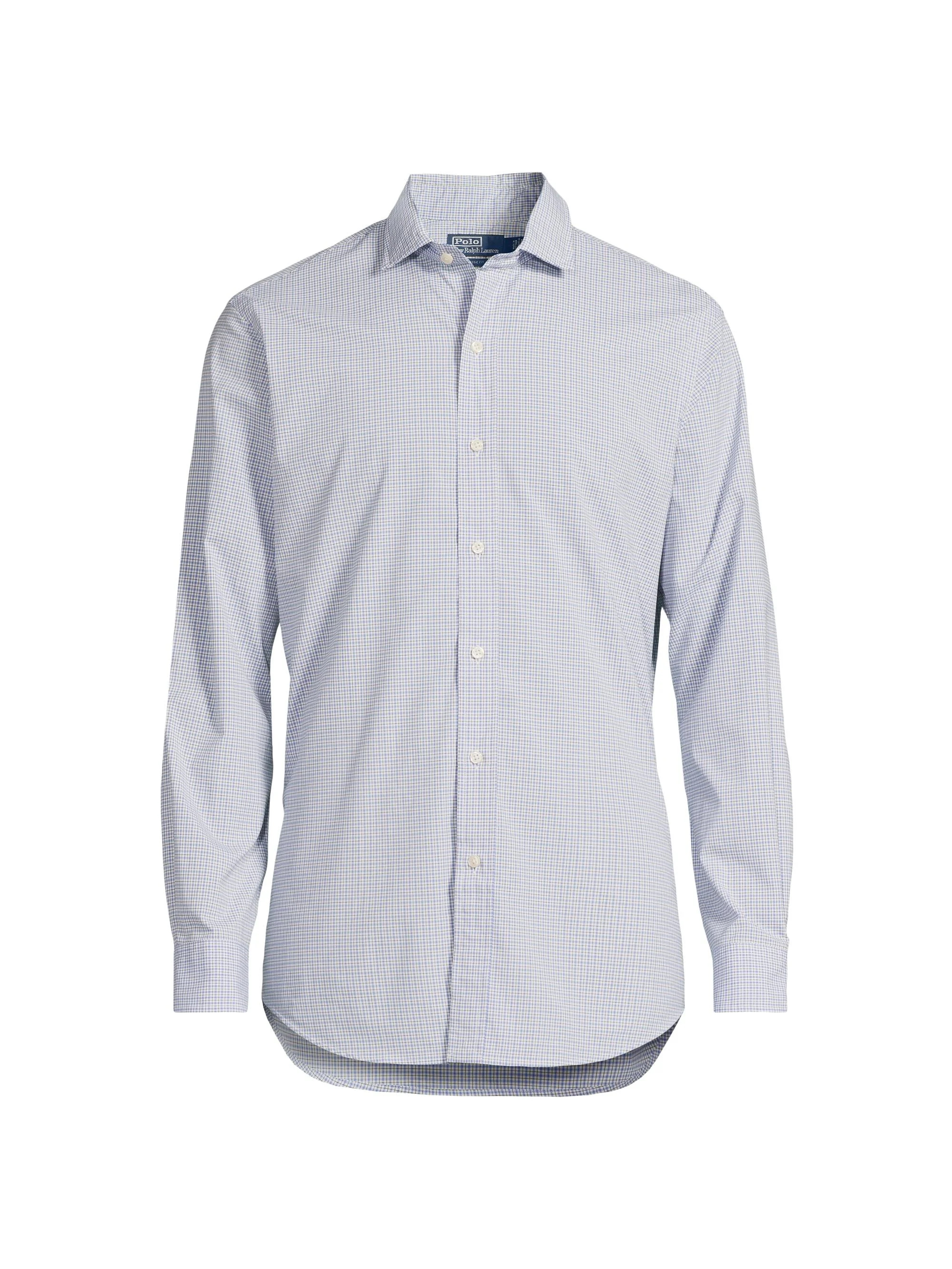 Men's Classic-Fit Glen Plaid Poplin Shirt - Blue Multi - 1