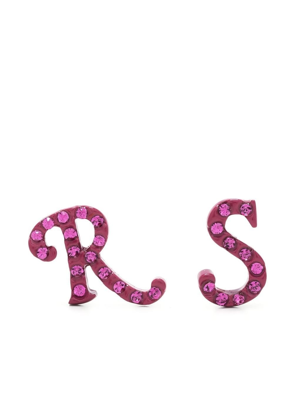 RAF SIMONS ロコエンヘリッシュトイヤリンク 22297846000 0033 Raf Simons logo-lettering stud earrings | REVERSIBLE