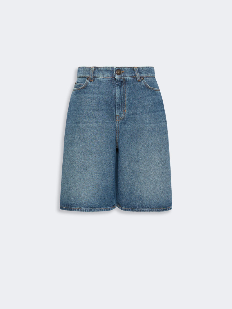 DONNOLA Cotton denim Bermuda shorts - NAVY 1