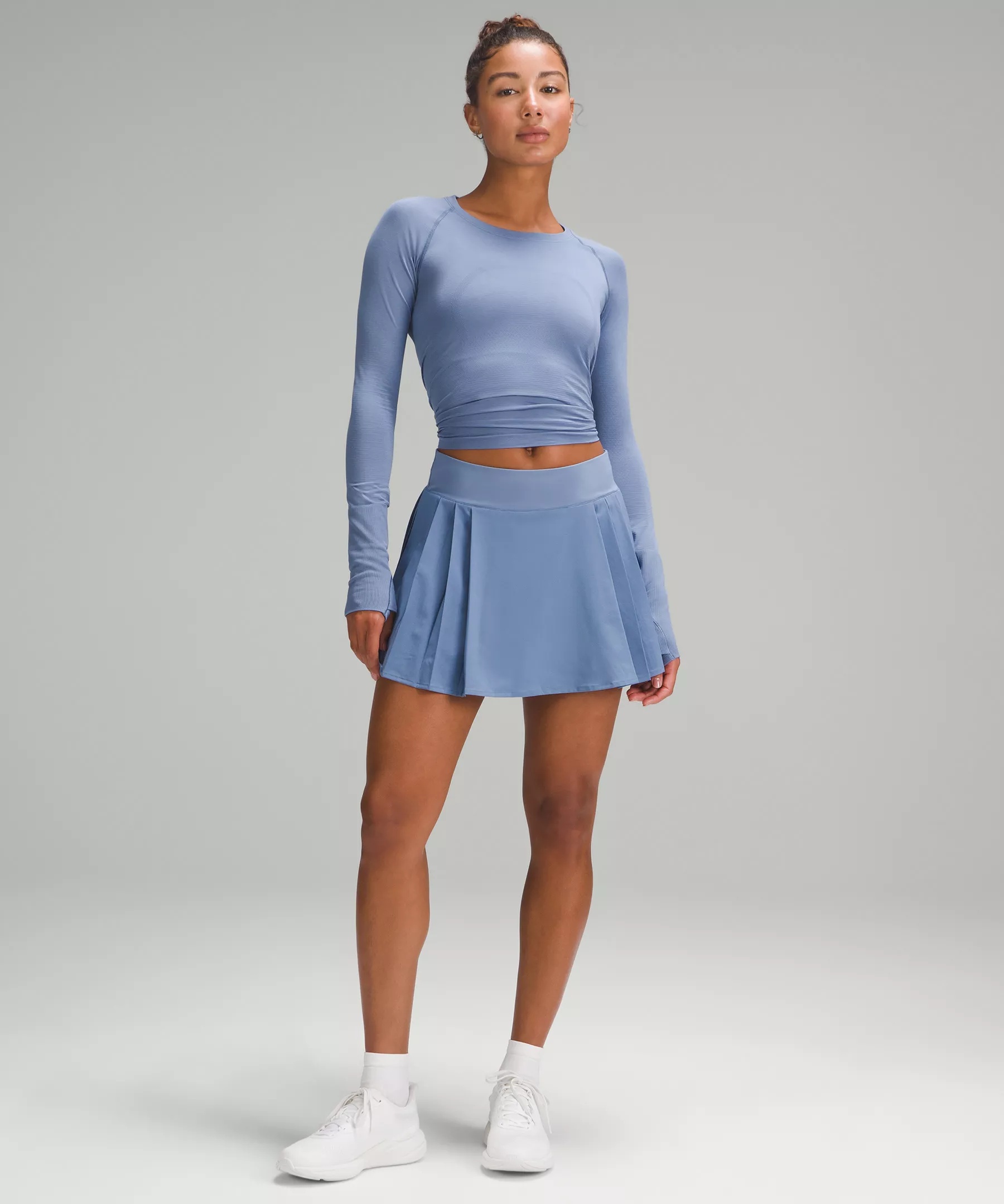 Side-Pleat High-Rise Tennis Skirt - 2