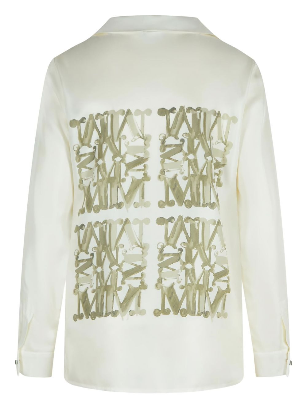monogram-print silk shirt - 2