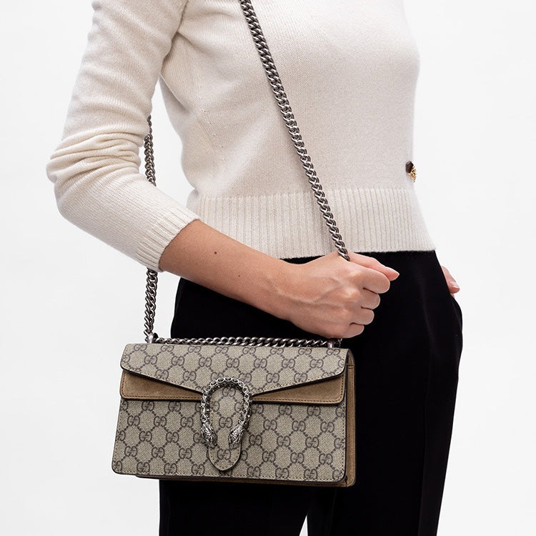 (WMNS) Gucci GG Dionysus Small-Sized Single-Shoulder Bag Grey/Brown 499623-92TJN-8660 - 7