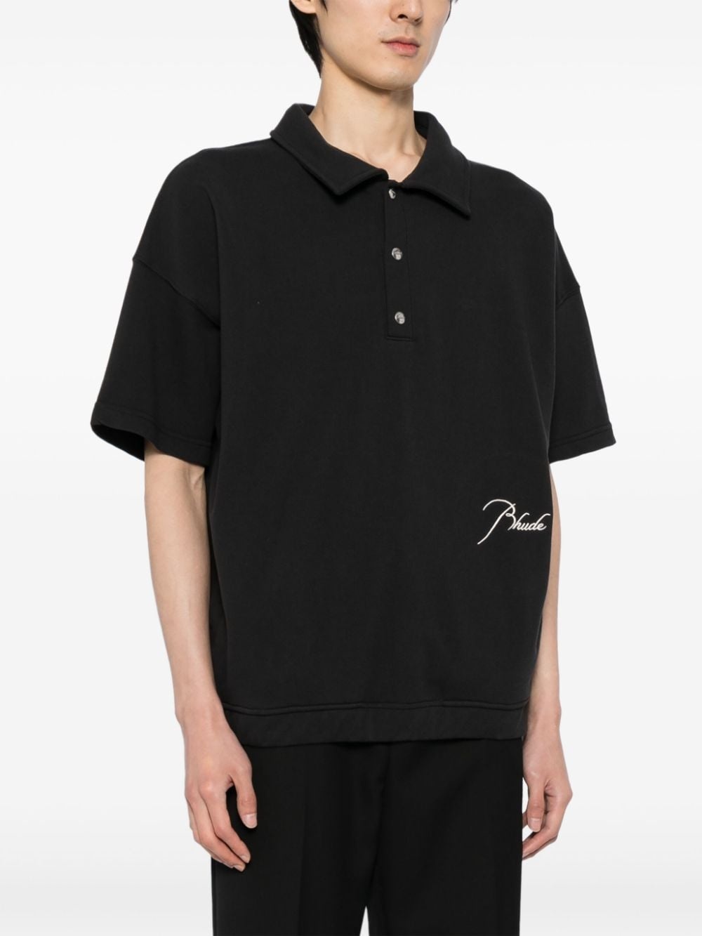 logo-embroidered polo shirt - 3