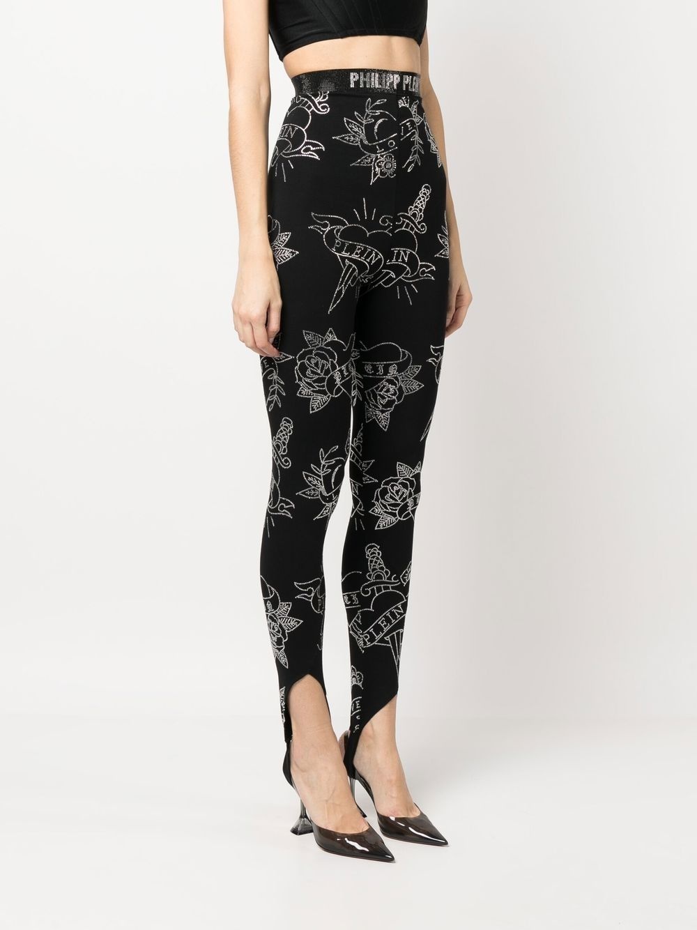 Love-print stirrup leggings - 3