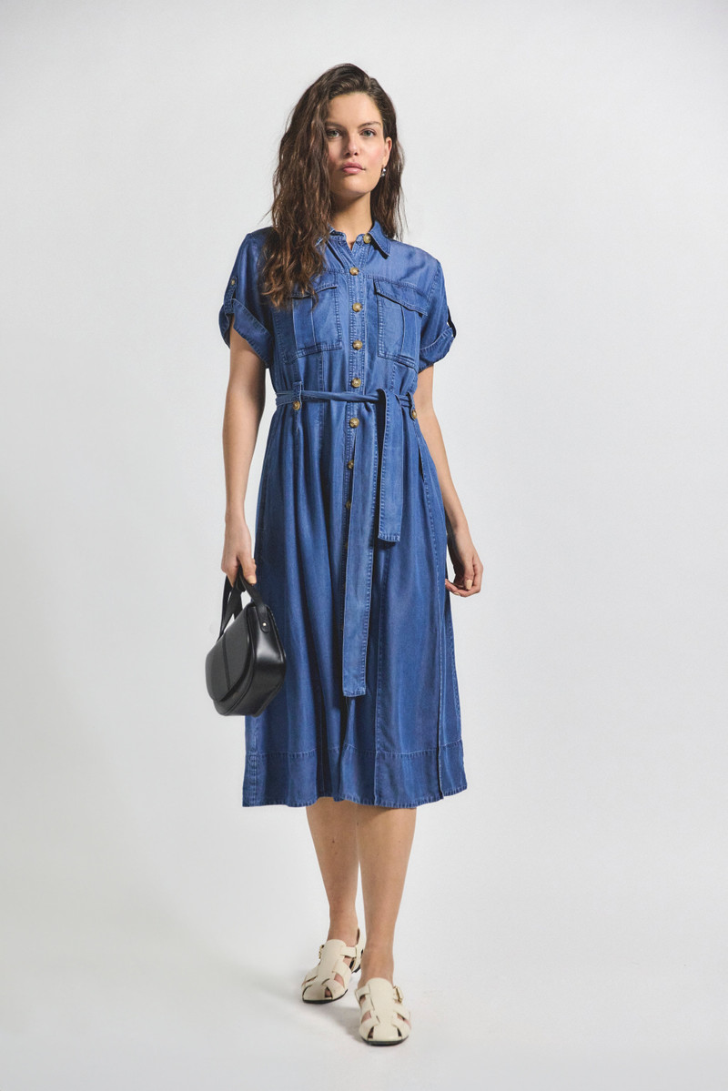 DEREK LAM 10 CROSBY GAELLE BELTED UTILITY DRESS outlook