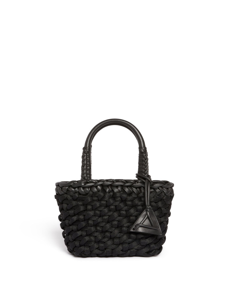 Icon Leather & Rafia Medium Tote 1