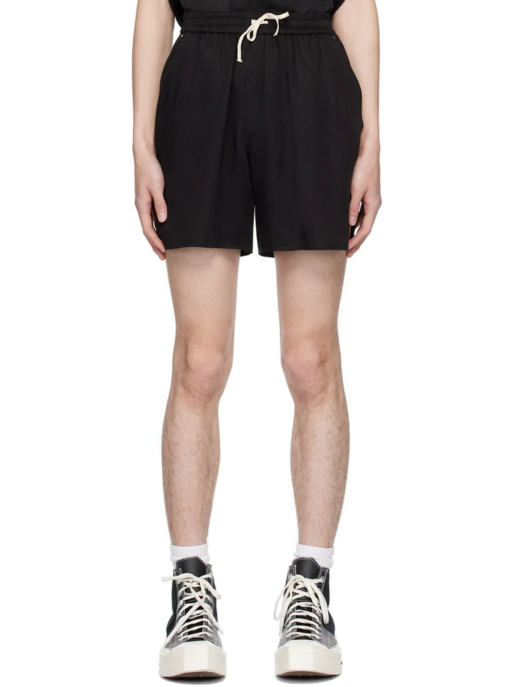 Black Drawstring Shorts - 1