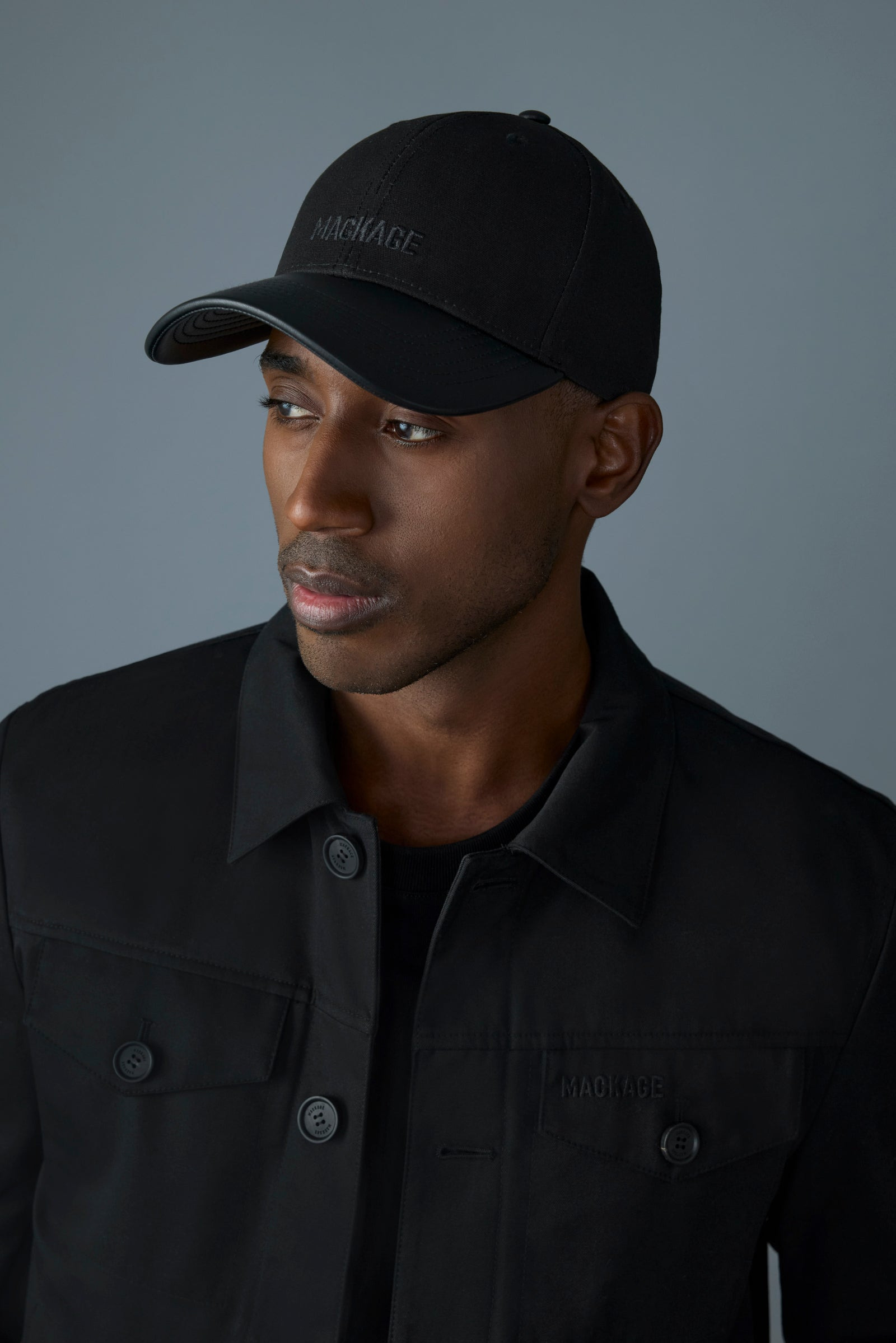 ANDERSON-NV Cotton Canvas Cap with Leather Brim - 3