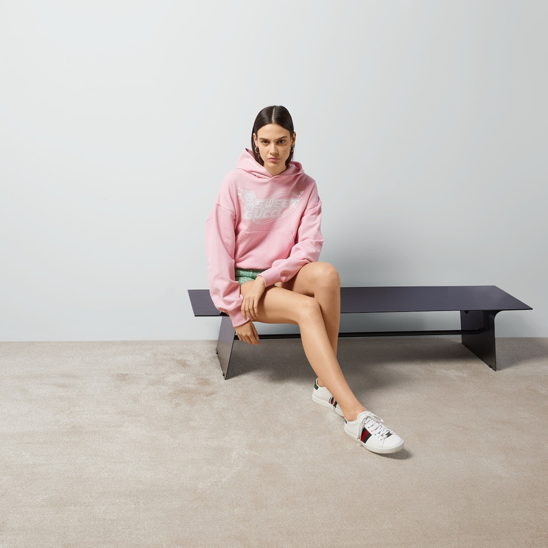 GUCCI Cotton jersey sweatshirt with print outlook