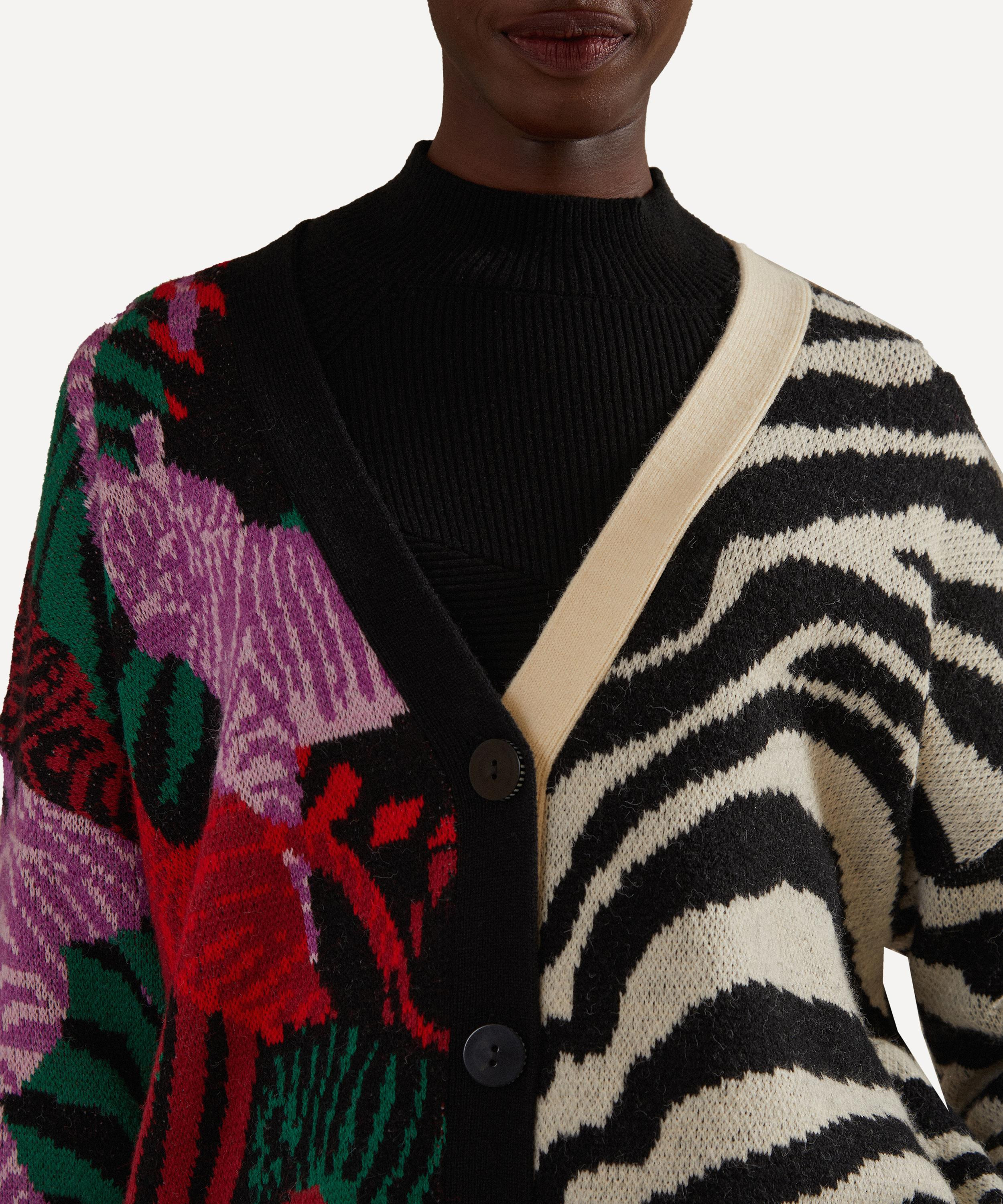 Mixed Zebra Prints Knit Cardigan - 4