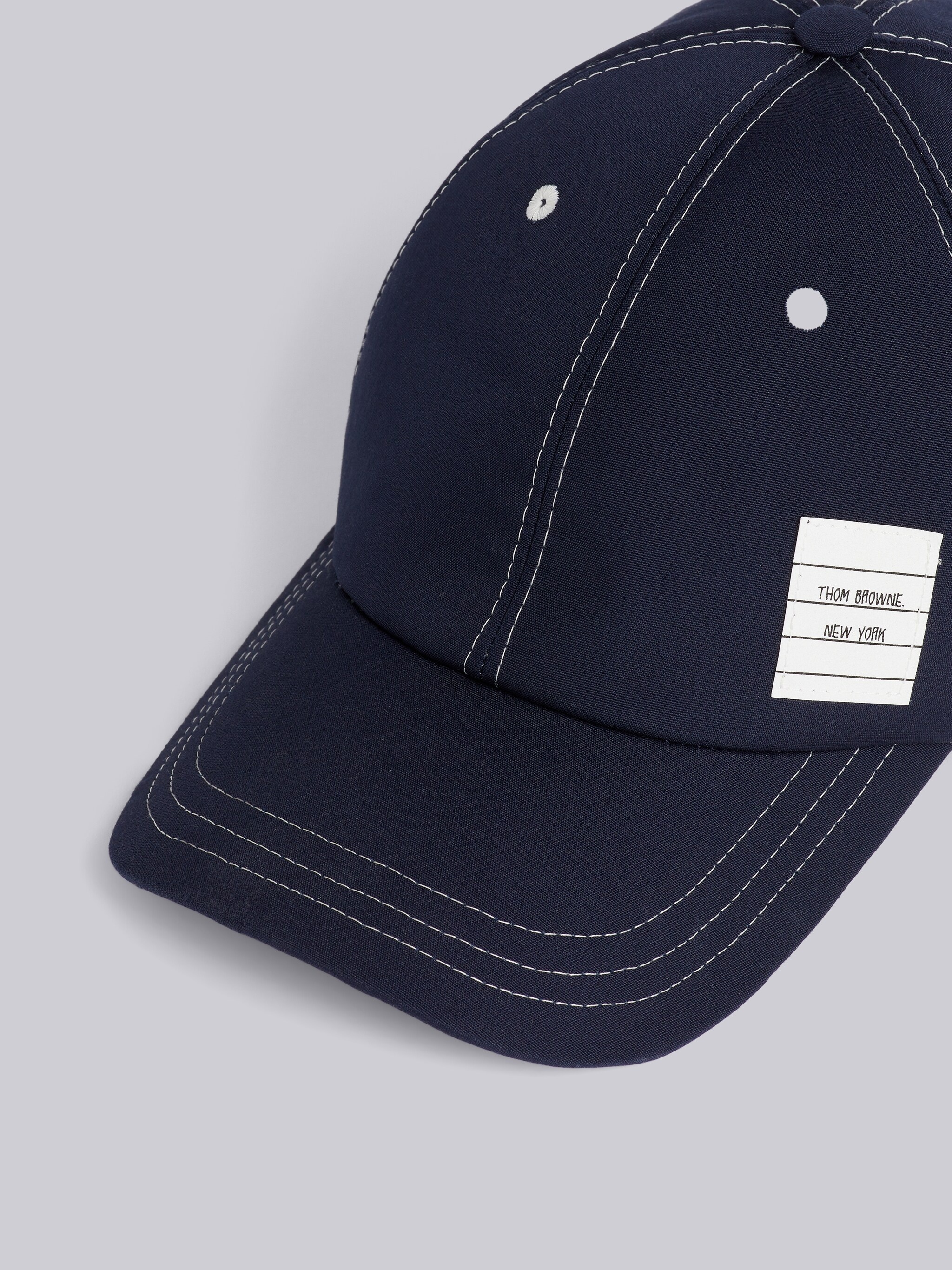 Navy Typewriter Cloth Contrast Stitch 6-Panel Baseball Cap - 2