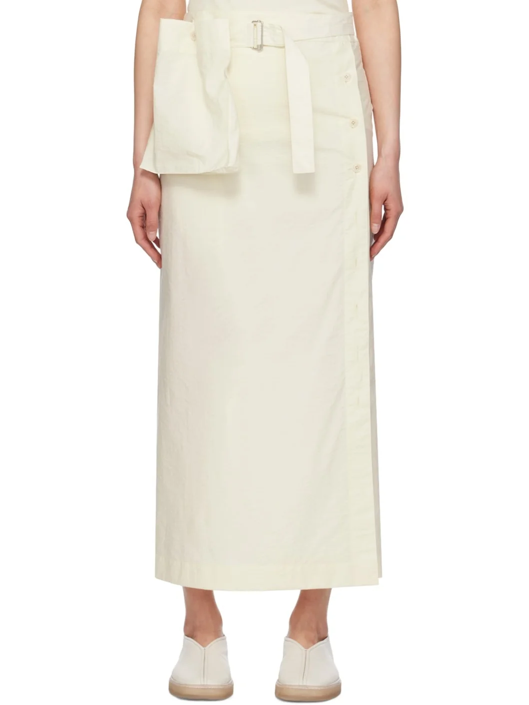 Yellow Wrap Midi Skirt - 1