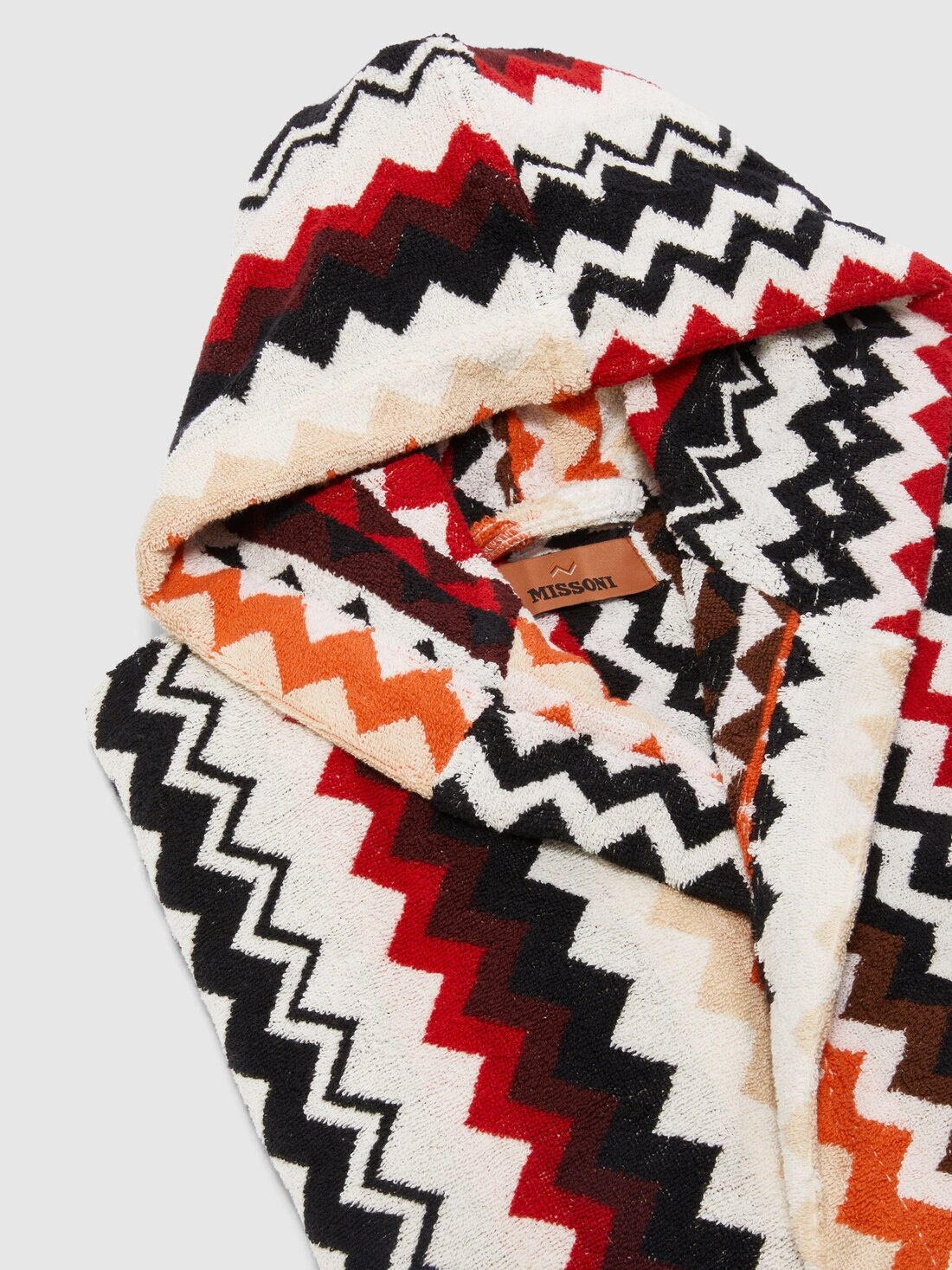 Cotton terry bathrobe zig zag - 3