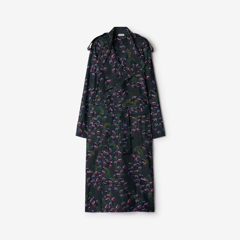 Long Cherry Trench Coat 1