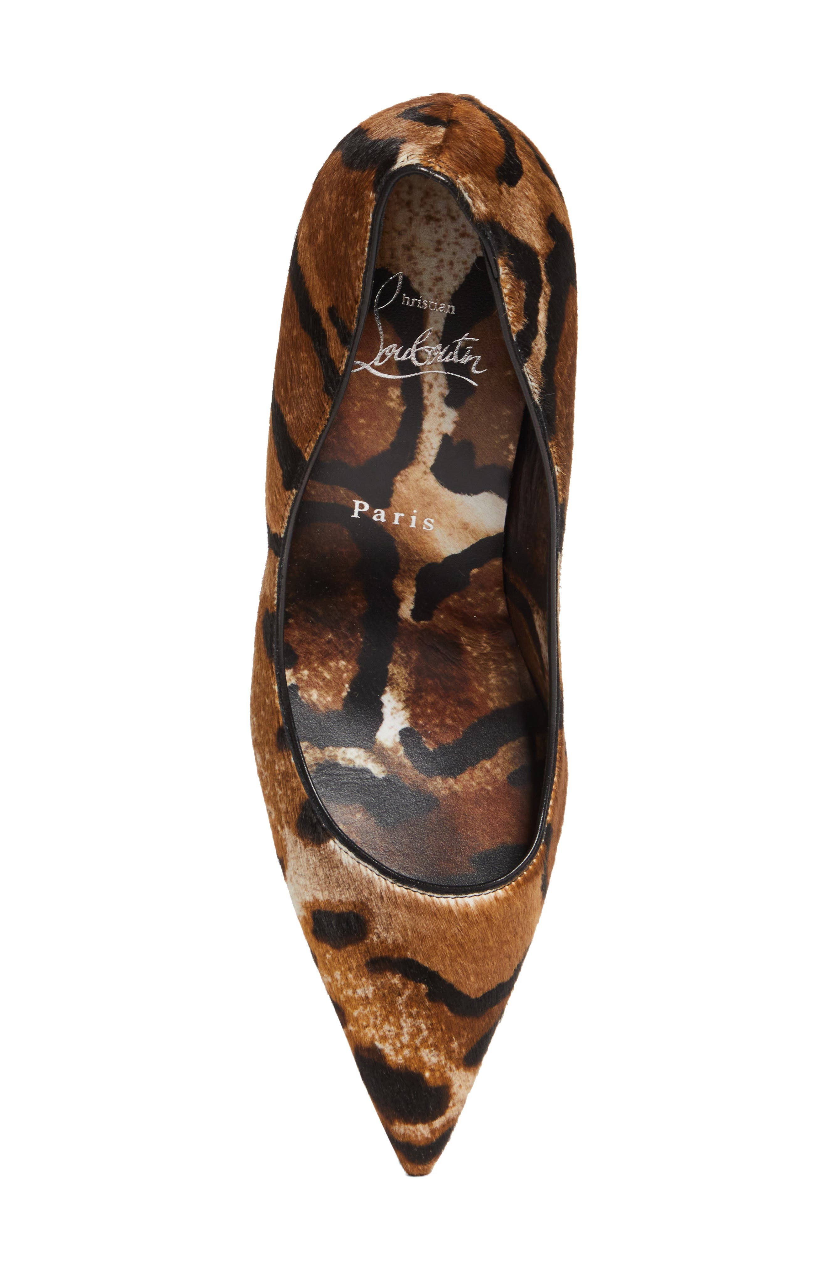 Christian Louboutin Miss Z Genuine Calf Hair Pointed Toe Pump in Brown Print Calf Hair at Nordstrom - 5