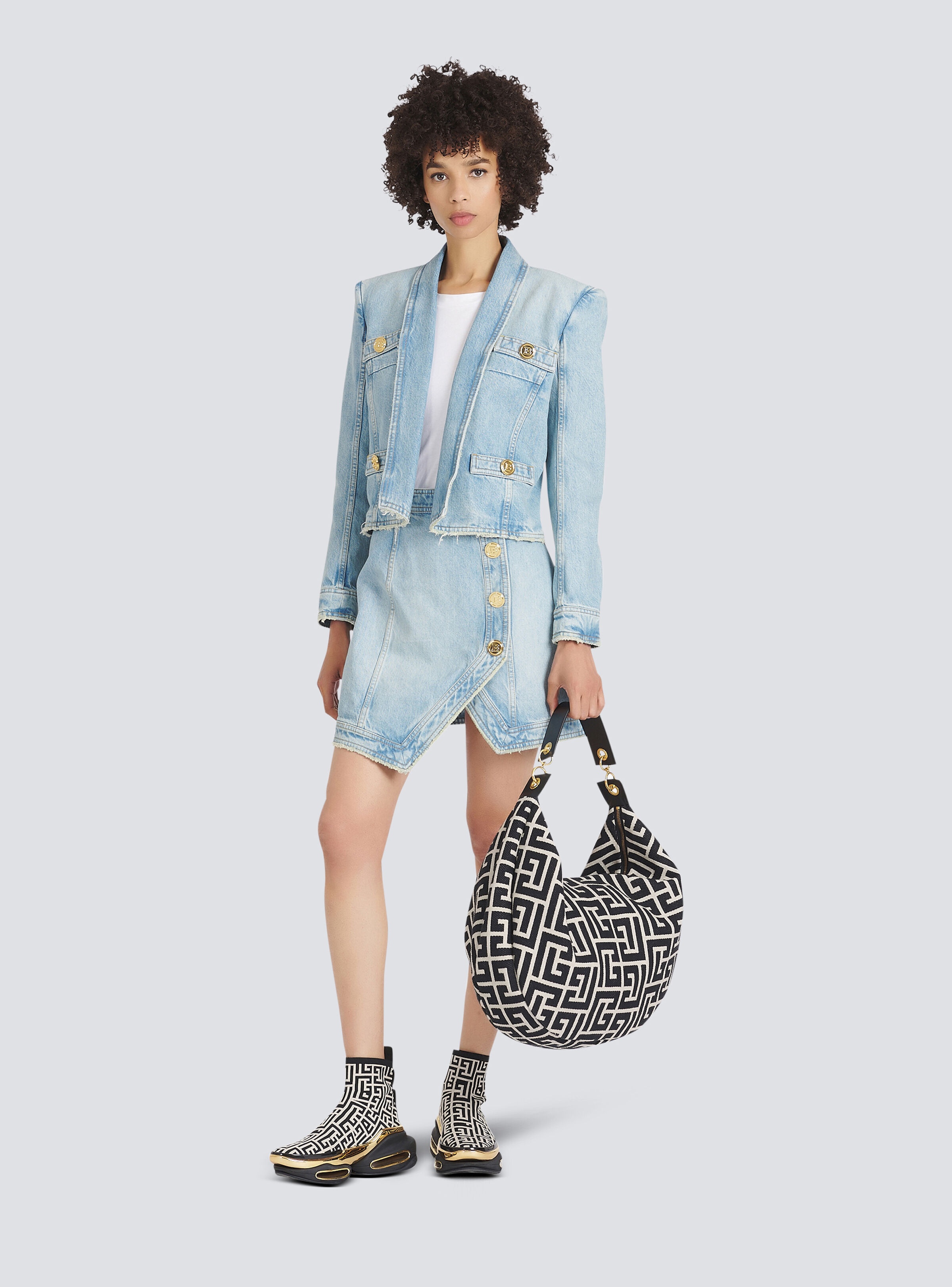 Denim spencer with buttons - 2